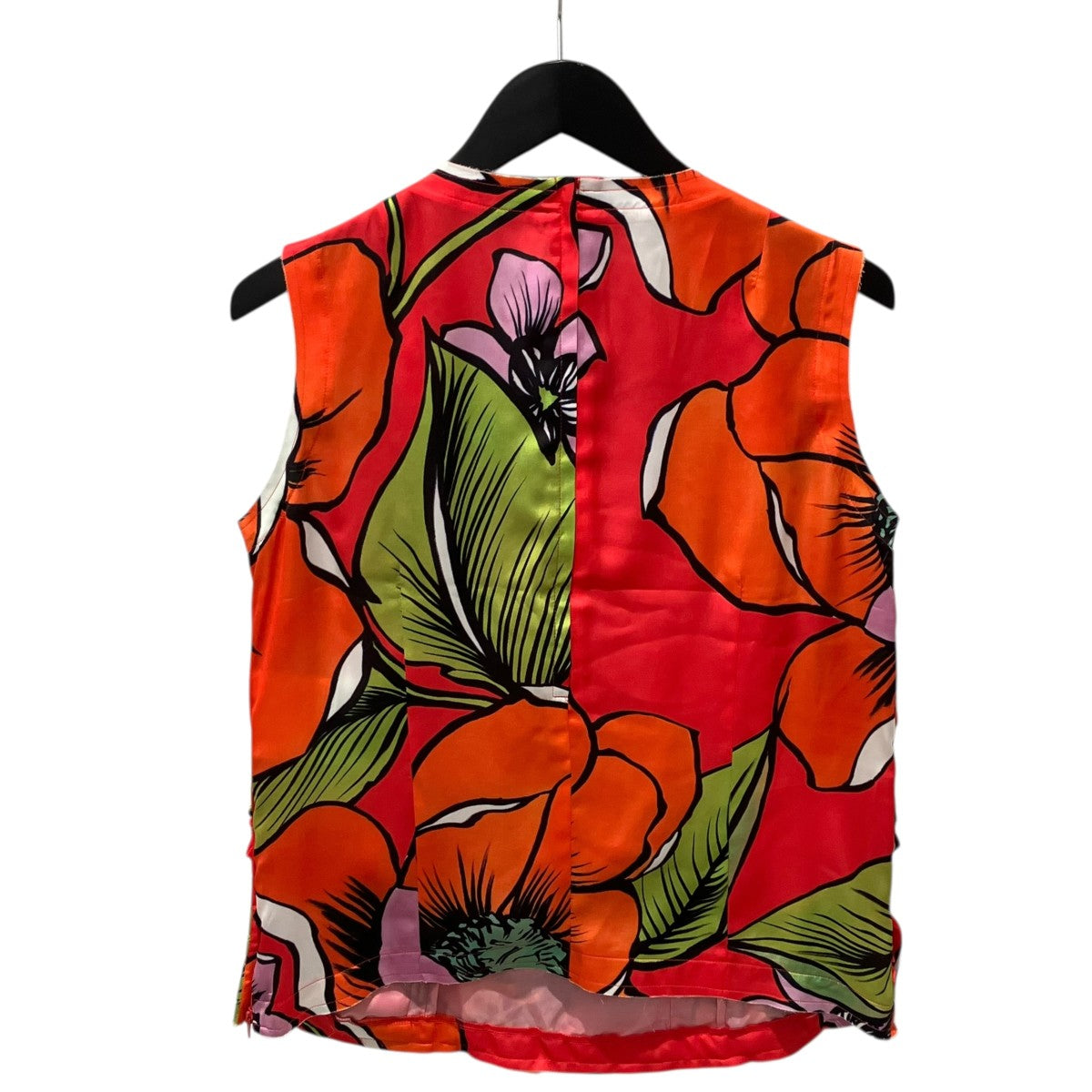 COMME des GARCONS 24SSGM-B005 FLOWERS PRINTED SATIN TOPノースリーブシャツ 古着・中古-2枚目のアイテム画像