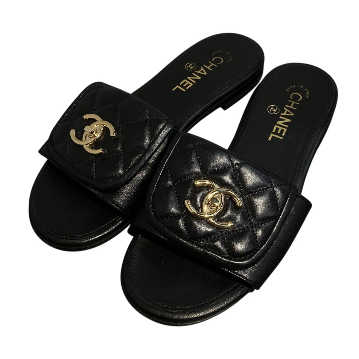 CHANEL マトラッセ ターンロックCCロゴ サンダルW G46119 古着・中古-1枚目のアイテム画像