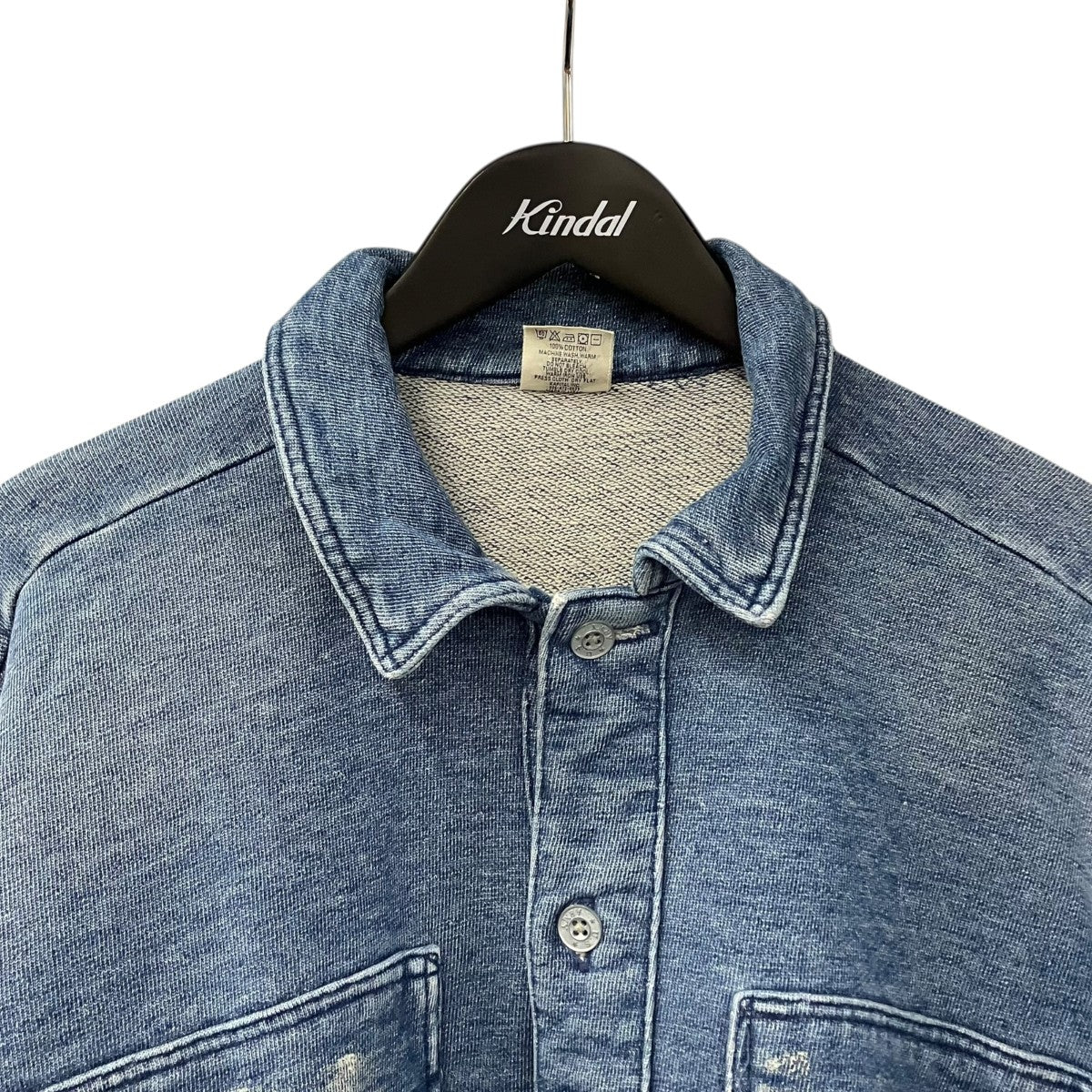 KAPITAL VINTAGE加工 ペイントスウェットデニムシャツ 古着・中古-3枚目のアイテム画像