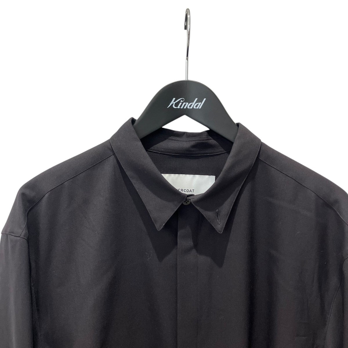 OVERCOAT DROPPED SHOULDER TOP WITH SHIRT COLLAR IN WOOL SHIRTINGF23T01-NKWS 古着・中古-3枚目のアイテム画像