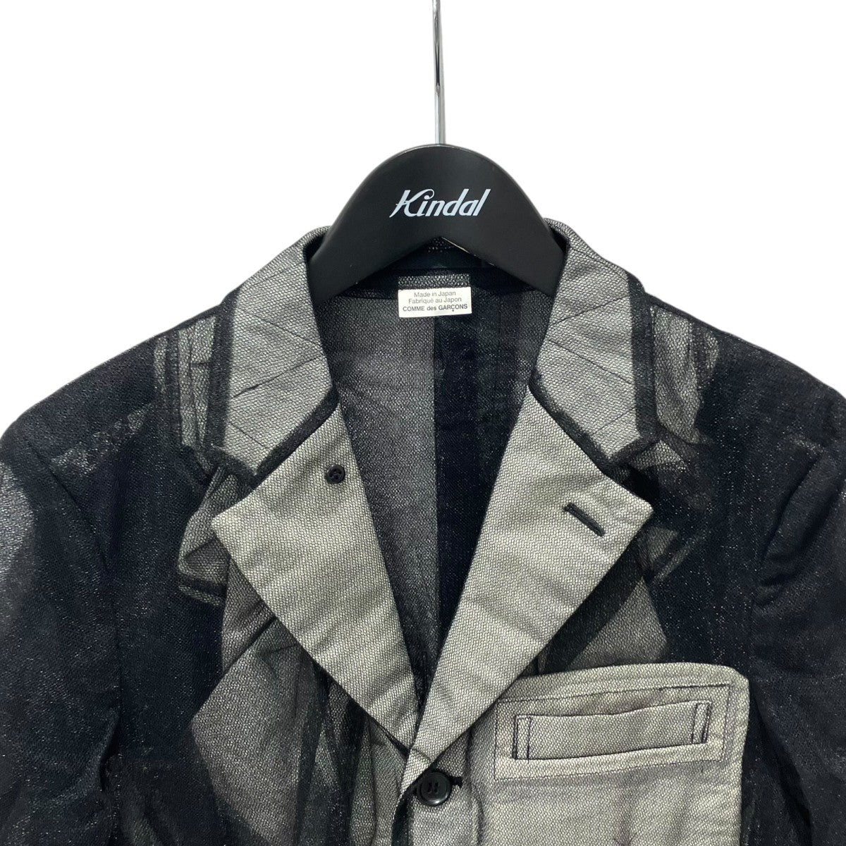 COMME des GARCONS HOMME PLUS 25SSナイロンチュール×綿クロス ジャケットジャケットPO-J033 古着・中古-3枚目のアイテム画像