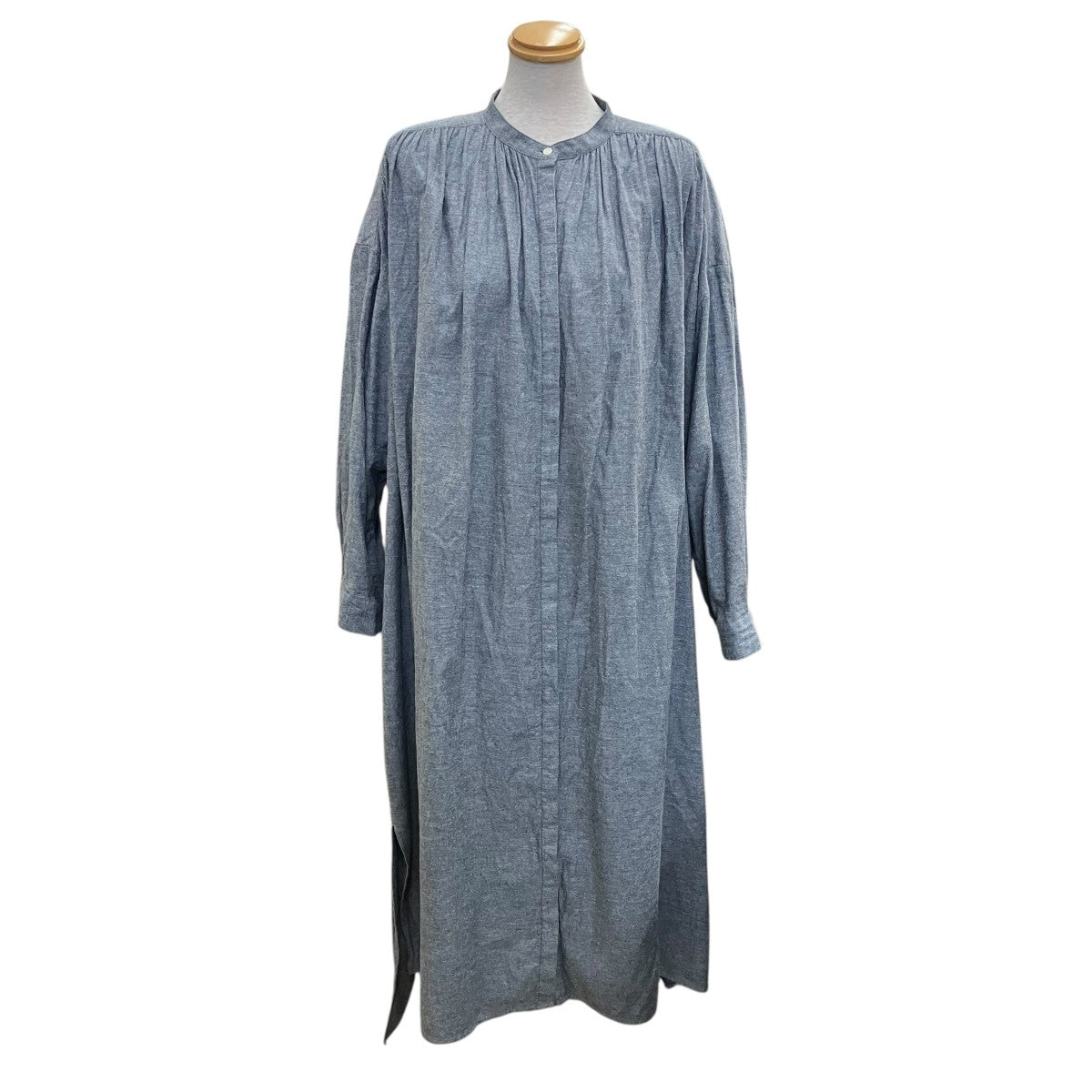 ギャザーシャツワンピース