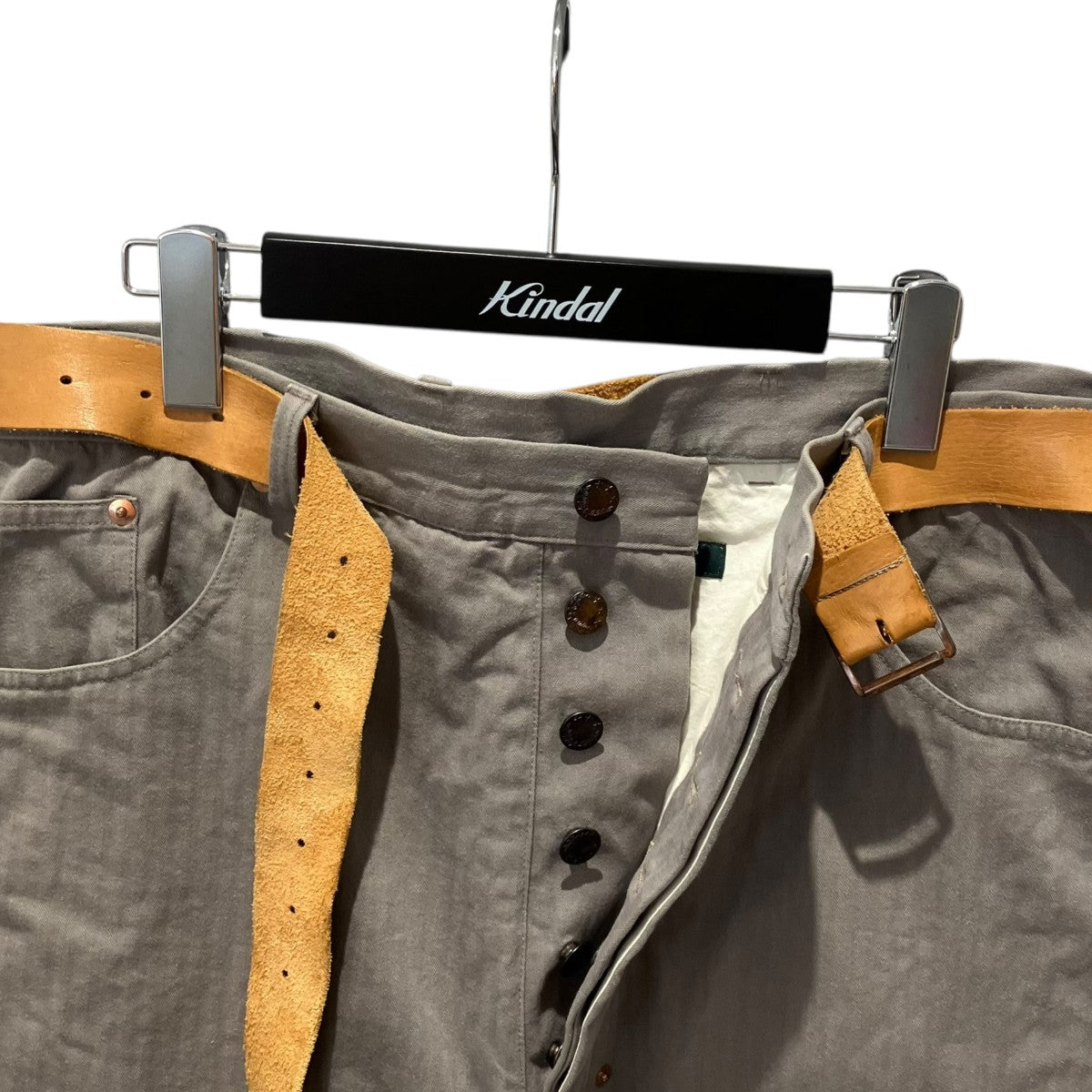 Paul Harnden Mens Belt Jean コットンヘリンボーンパンツ 古着・中古-3枚目のアイテム画像