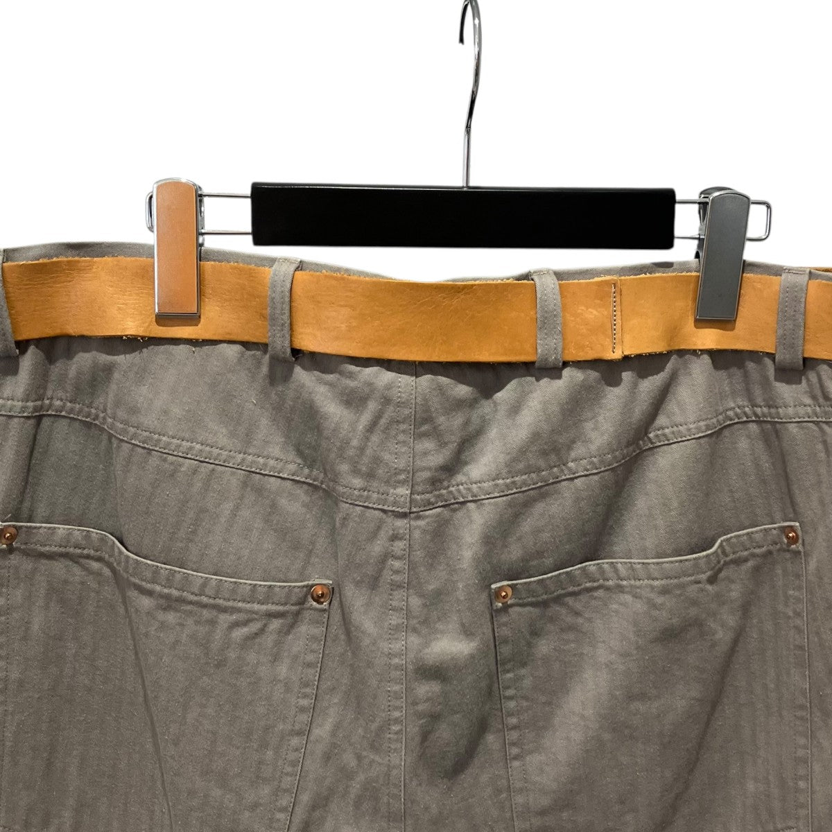 Paul Harnden Mens Belt Jean コットンヘリンボーンパンツ 古着・中古-5枚目のアイテム画像