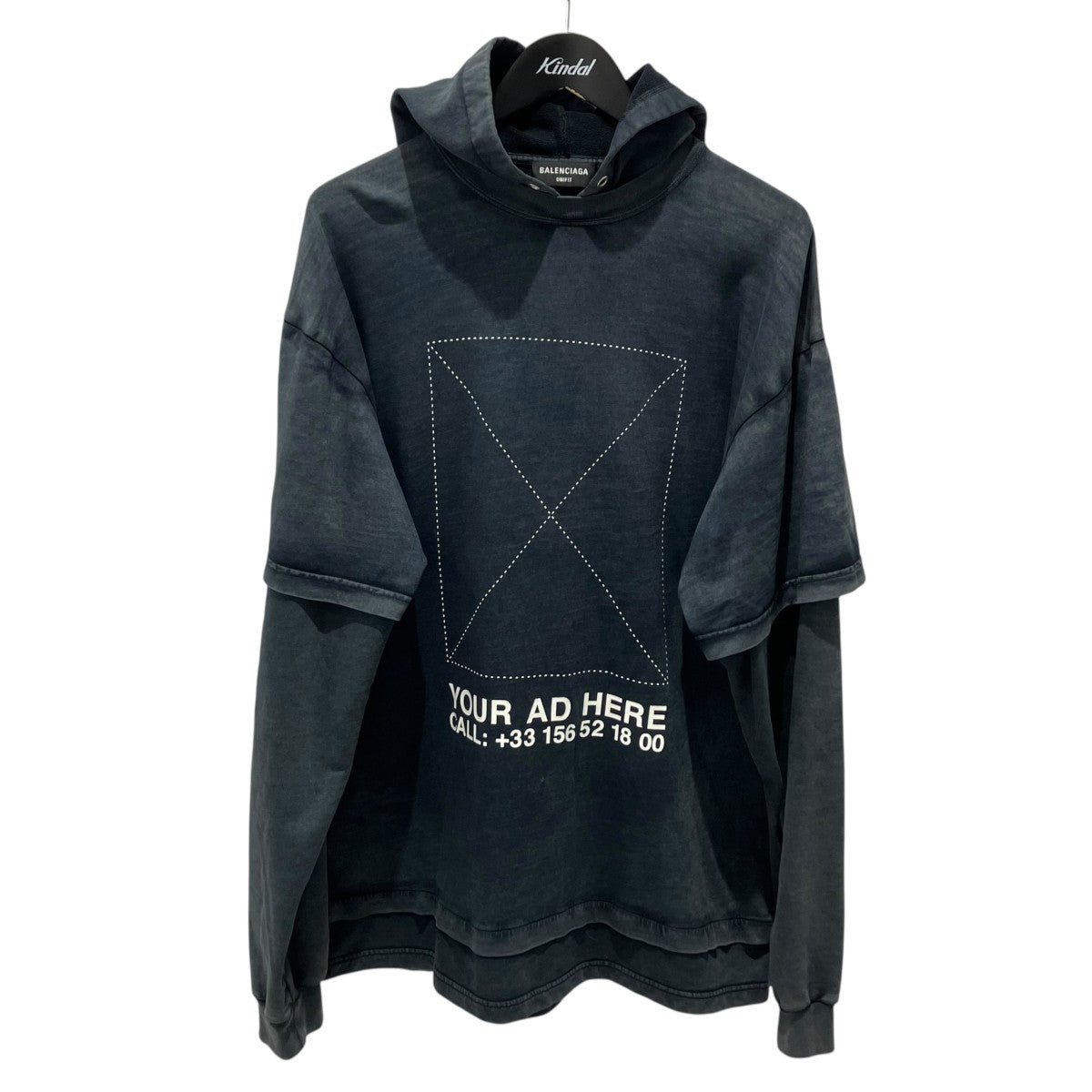 BALENCIAGA 22ss レイヤードパーカー BALENCIAGA(バレンシアガ) レイヤードパーカーパーカー681029 681029