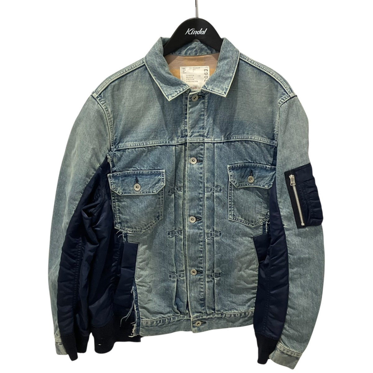 sacai 19AWMA-1ドッキングデニムボタンジャケットデニムジャケット19-02063M 古着・中古-1枚目のアイテム画像
