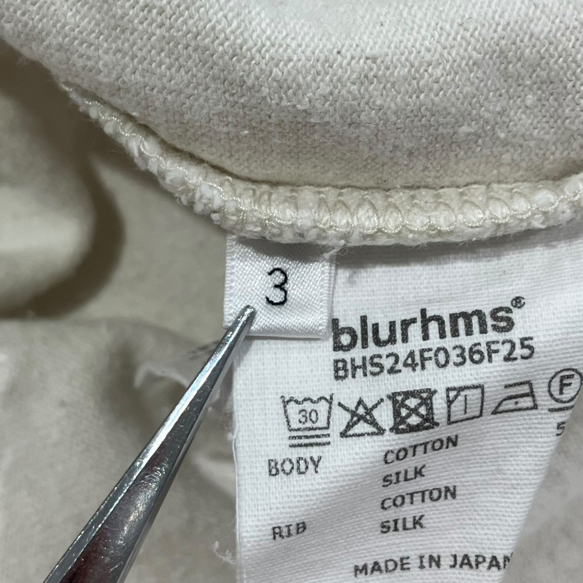 blurhms Co Silk Nep Baseball HenryヘンリーネックカットソーBHS24F036F25 古着・中古-5枚目のアイテム画像