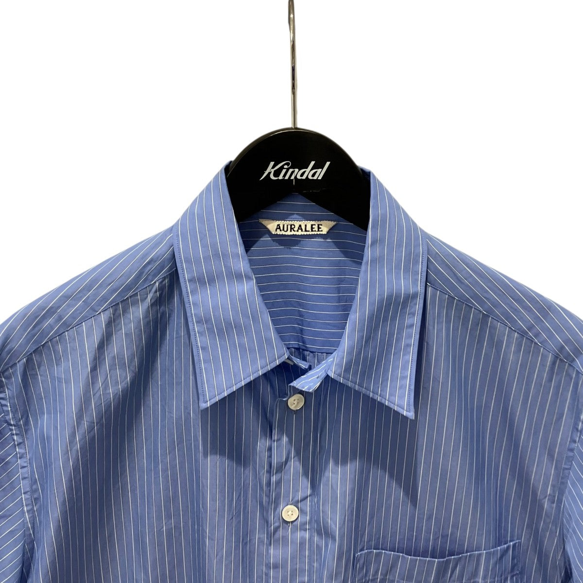 AURALEE 25SSSUVIN HIGH COUNT CLOTH STRIPE HALF SLEEVED SHIRT半袖シャツA25SS02SS 古着・中古-3枚目のアイテム画像