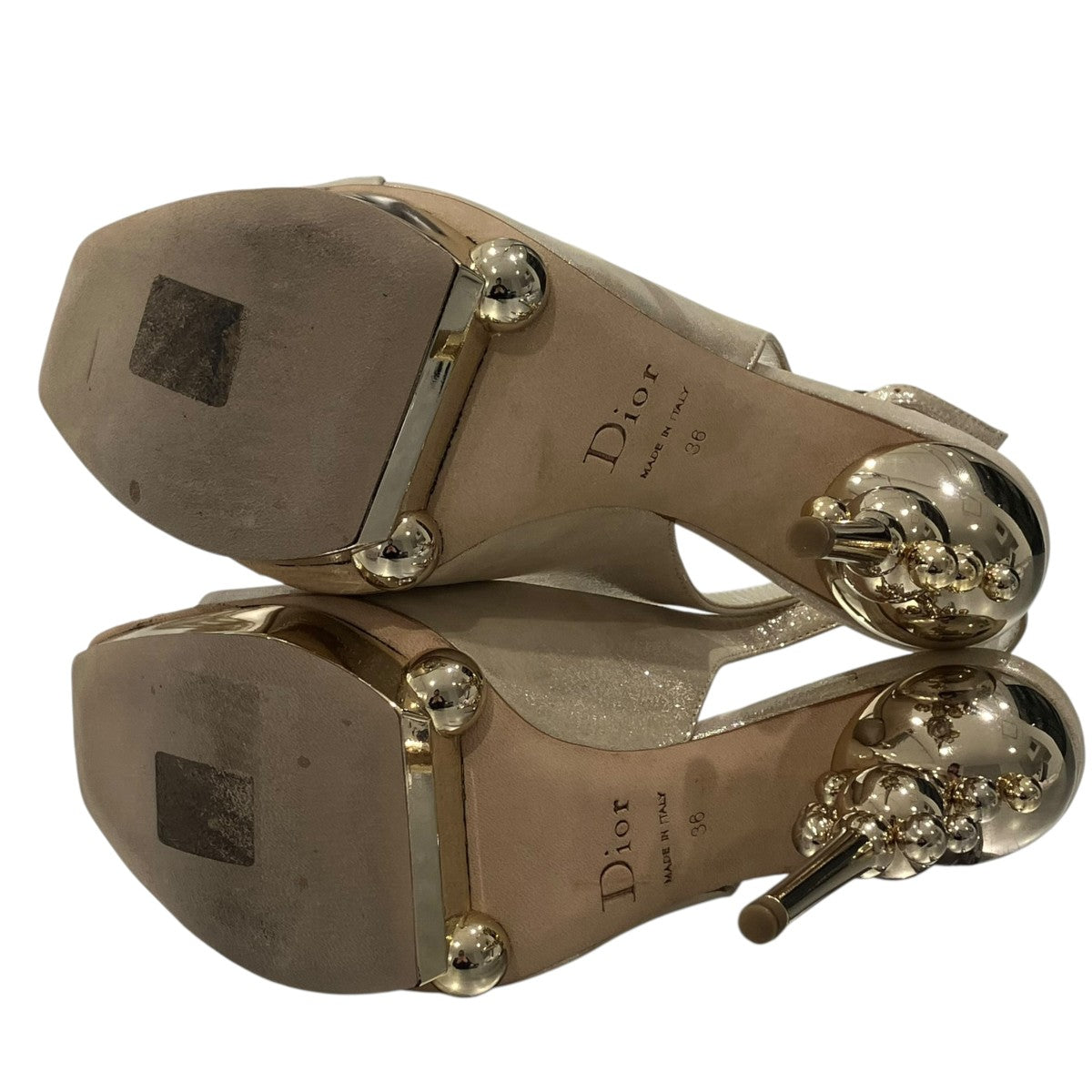 新品　ディオール　ベージュパンプス 10cmヒール 36 (23cm) Christian Dior(クリスチャンディオール) 08ヒールパンプスm1a3 m1a3