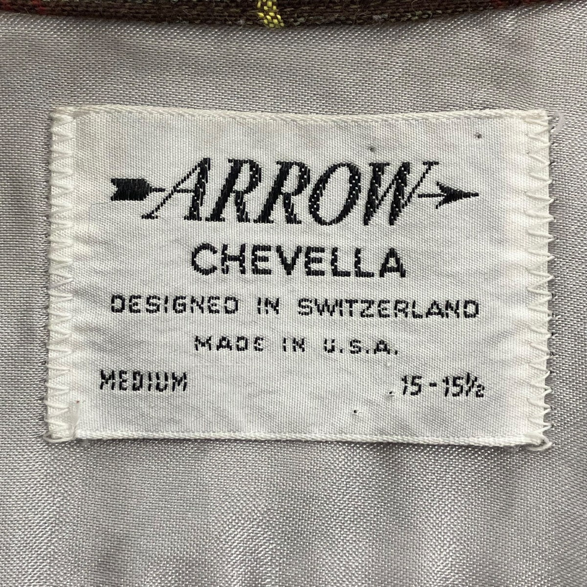 ARROW 60s Shadow Plaid Long Sleeve Rayon Shirt L長袖シャツ7485CA8 古着・中古-6枚目のアイテム画像
