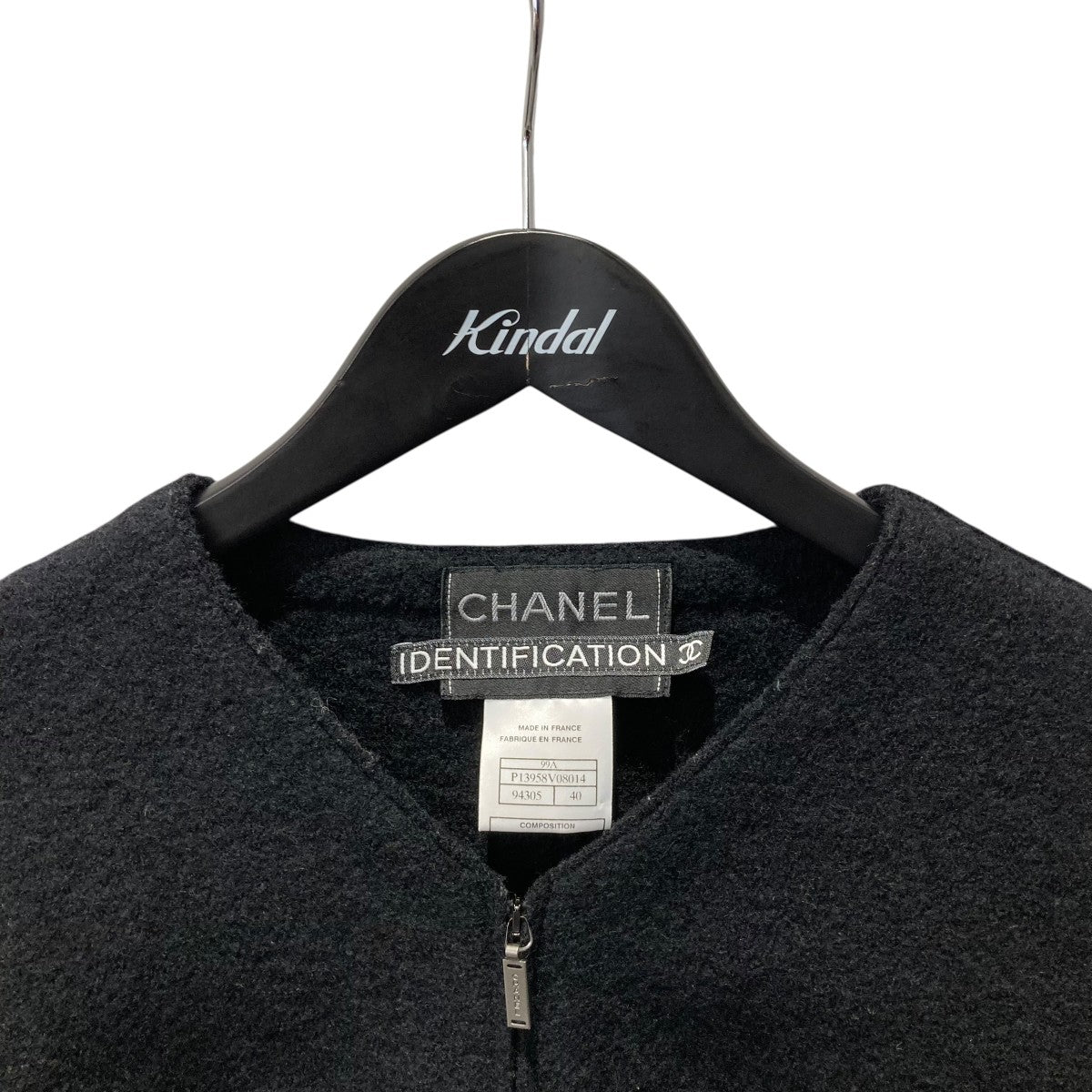 CHANEL IDENTFICATION VINTAGE ノーカラージップジャケットジップジャケットP13958V08014 古着・中古-3枚目のアイテム画像