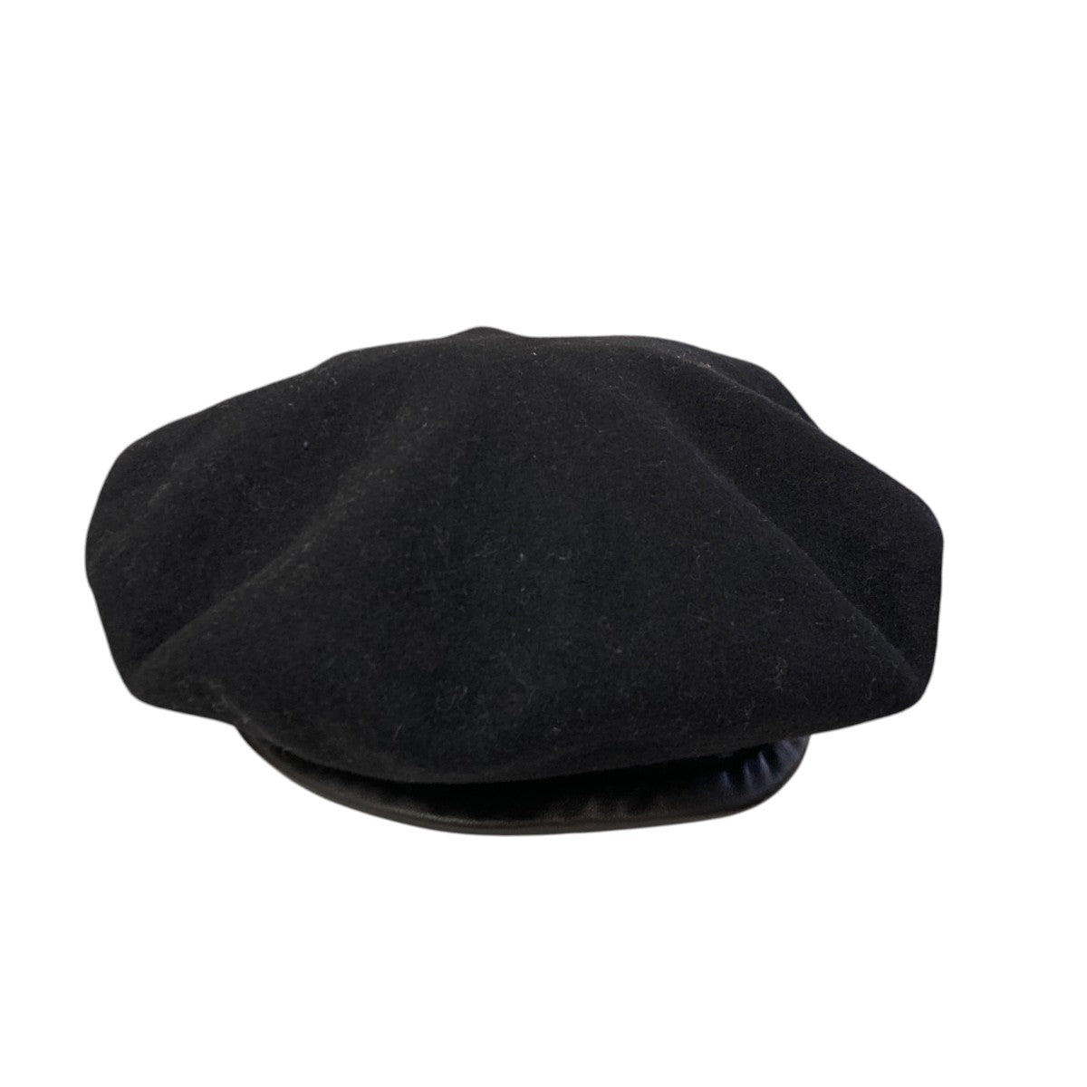 Wool Beret with Leather Trimベレー帽714343 D4HAR