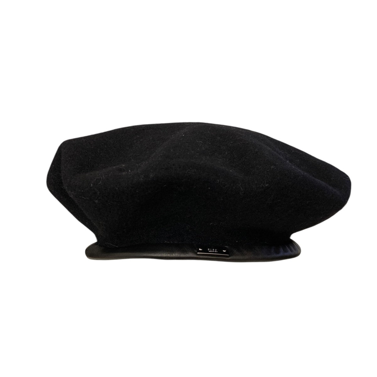 Wool Beret with Leather Trimベレー帽714343 D4HAR