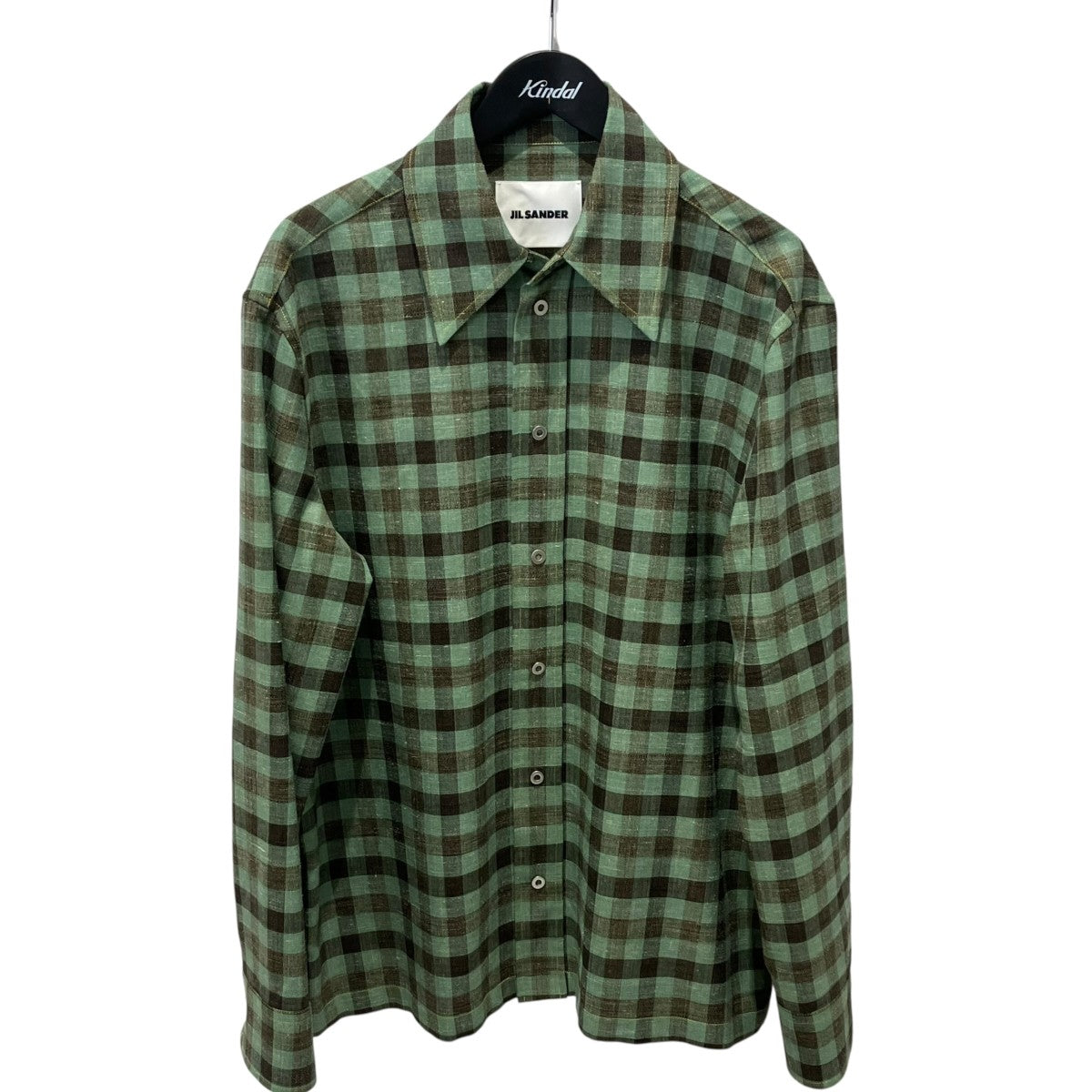 25AWWOOL SILK LINEN CHECK SHIRTチェックシャツJ22DL0338