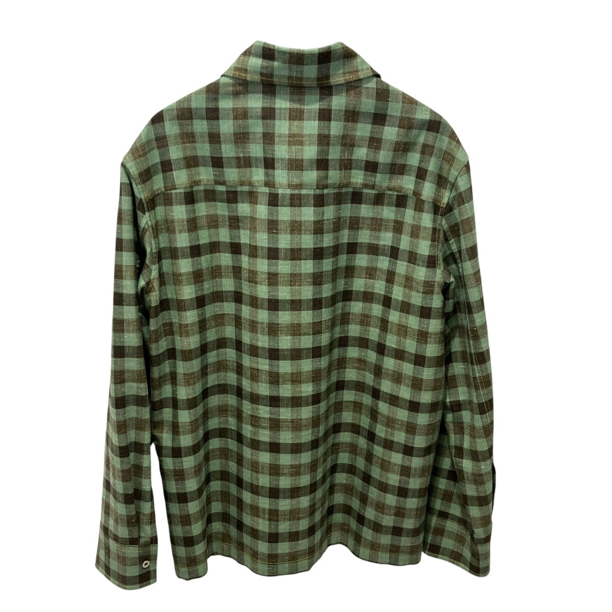 25AWWOOL SILK LINEN CHECK SHIRTチェックシャツJ22DL0338