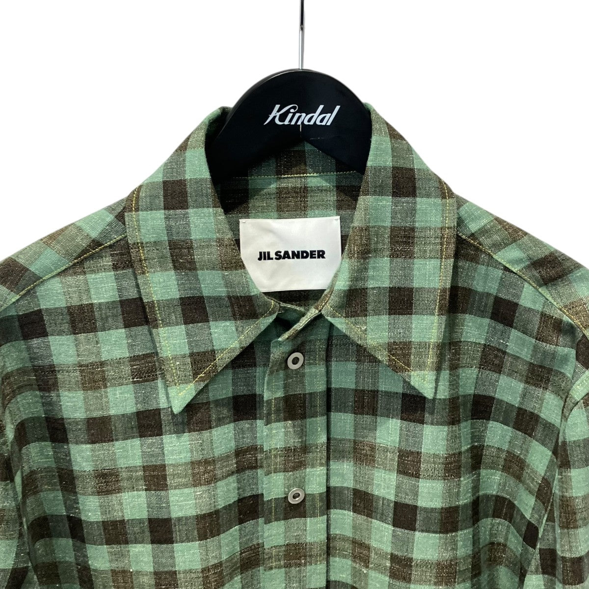 25AWWOOL SILK LINEN CHECK SHIRTチェックシャツJ22DL0338