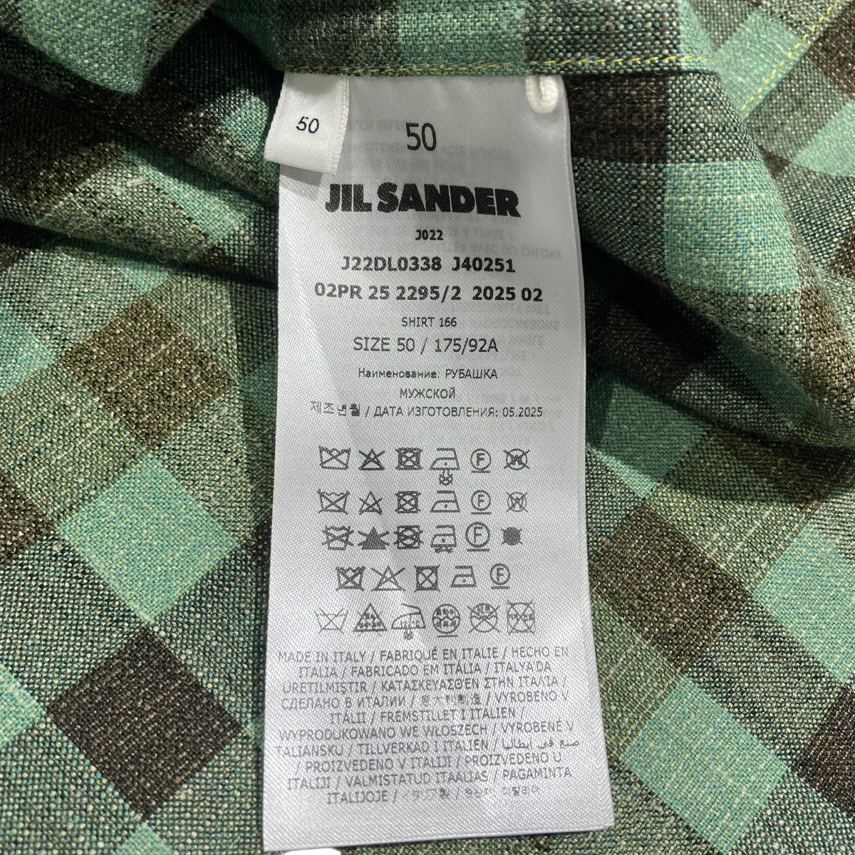 25AWWOOL SILK LINEN CHECK SHIRTチェックシャツJ22DL0338
