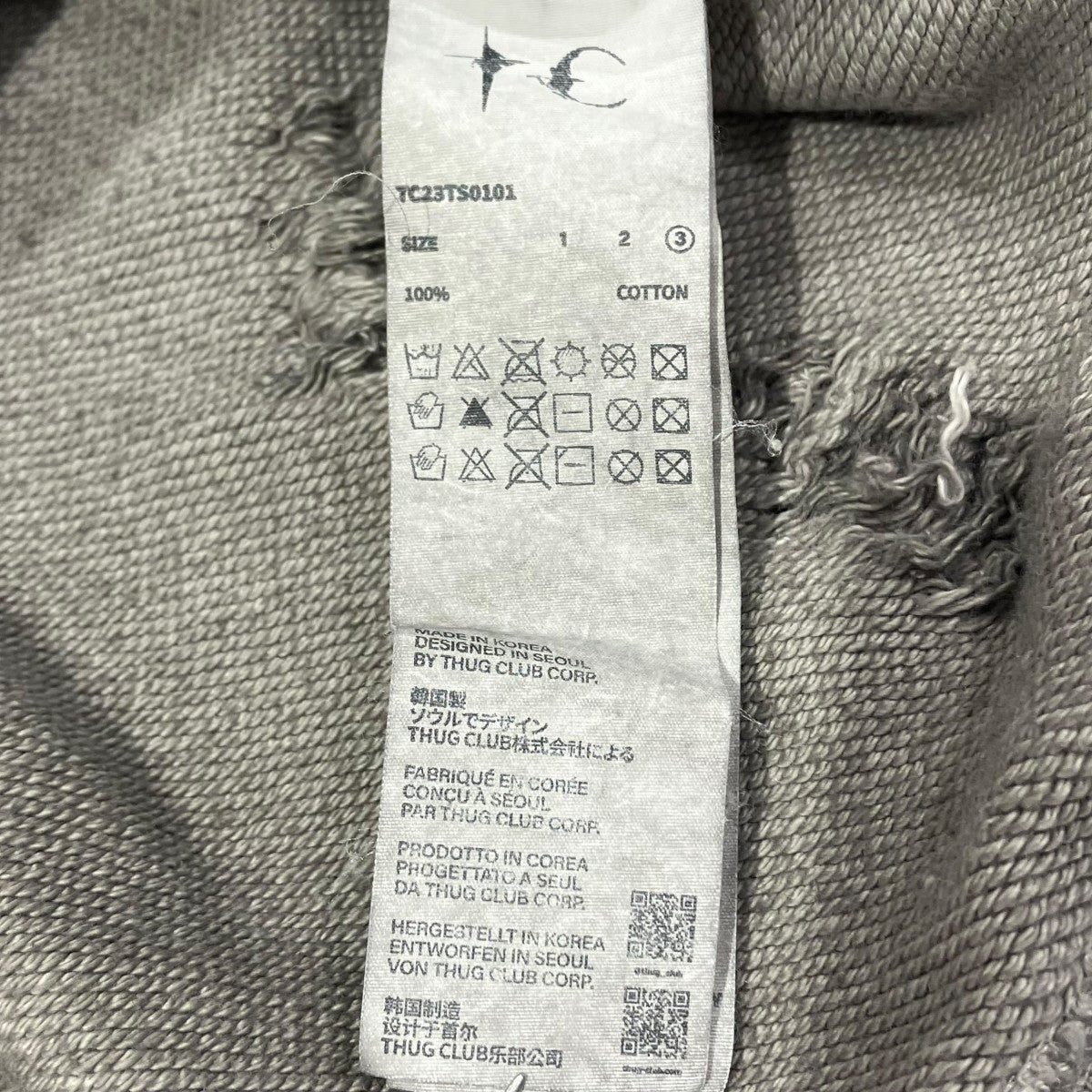 THUG CLUB Rock HoodieパーカーTC23TS0101 古着・中古-5枚目のアイテム画像