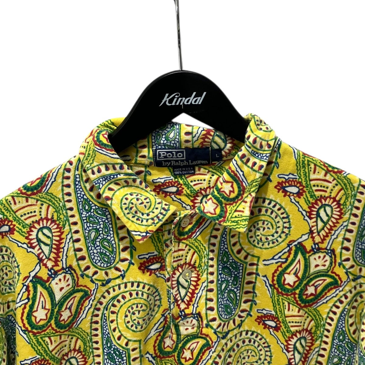新品未使用　ポロ　ラルフローレン　ポロシャツ　ペイズリー柄　L POLO RALPH LAUREN(ポロラルフローレン) USA製 ペイズリー柄ポロシャツ