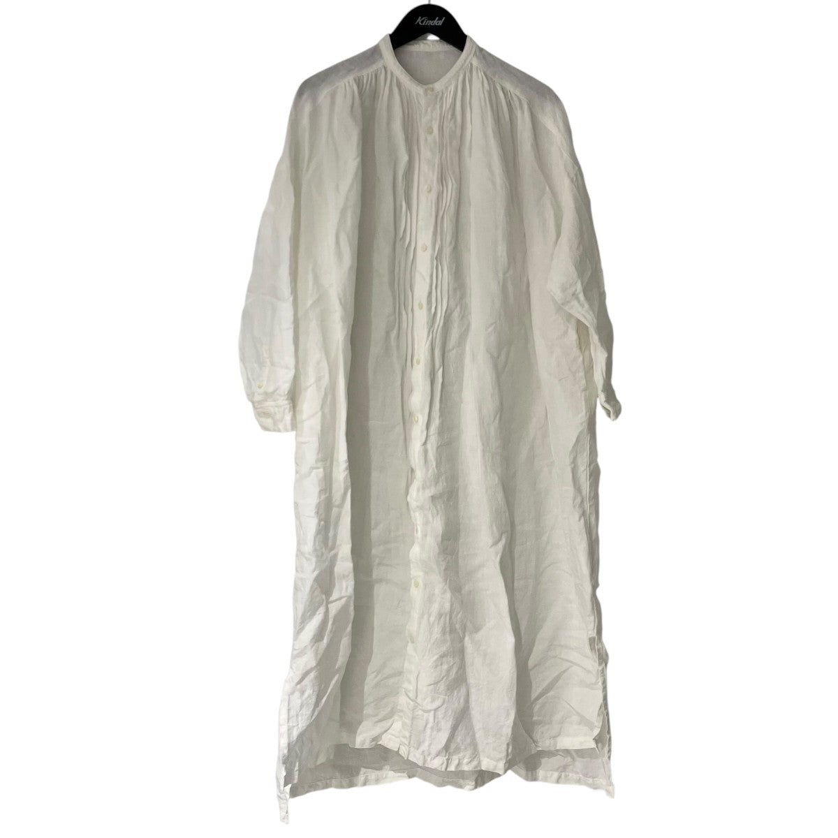 nest Robe リネン近江晒バンドカラーシャツワンピースシャツワンピース01231-1318 古着・中古-1枚目のアイテム画像