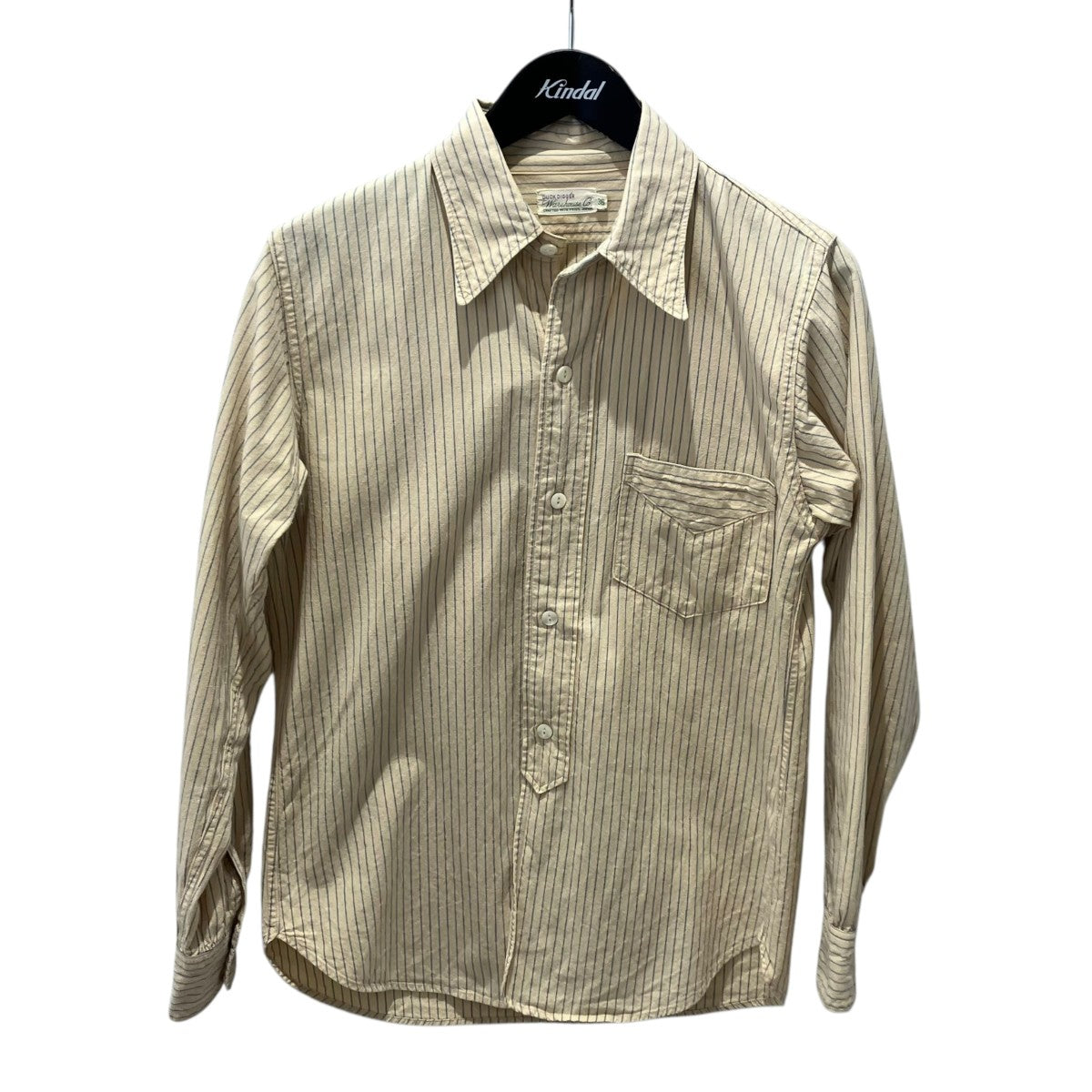 WAREHOUSE ストライプ長袖シャツ 古着・中古-1枚目のアイテム画像