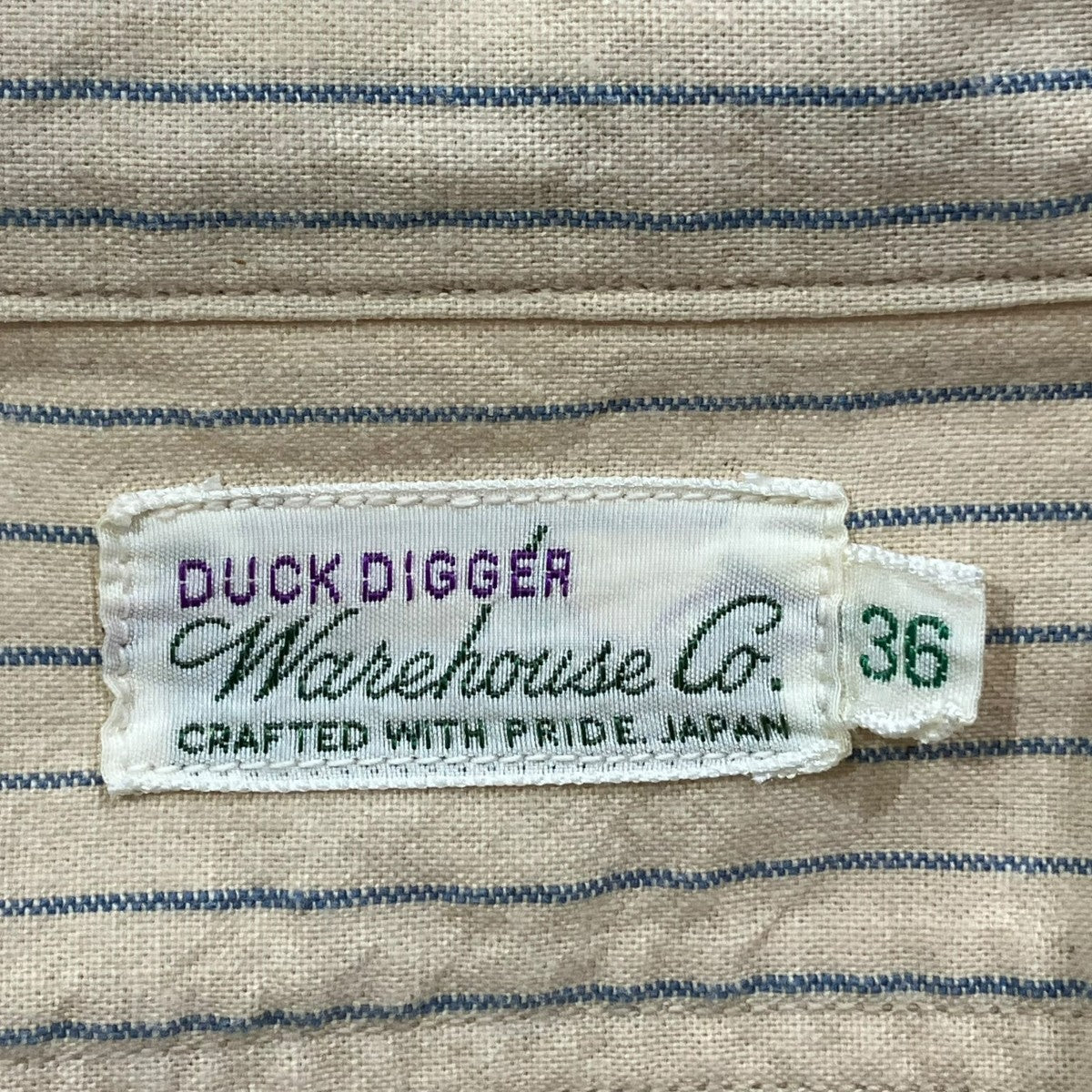 WAREHOUSE ストライプ長袖シャツ 古着・中古-5枚目のアイテム画像
