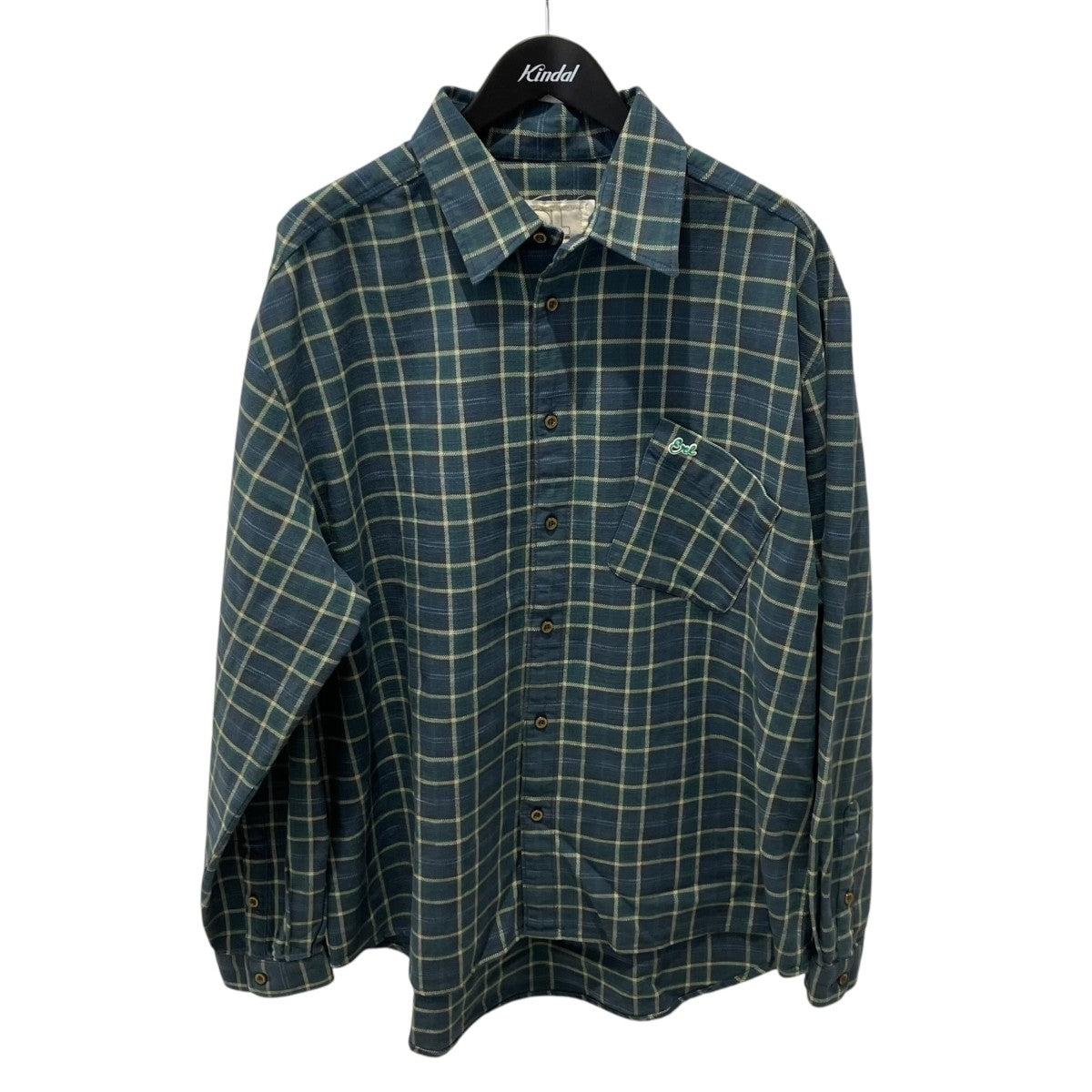 ERL UNISEX BLUE PLAID SHIRT WOVEN長袖シャツerl11b004-1 古着・中古-1枚目のアイテム画像