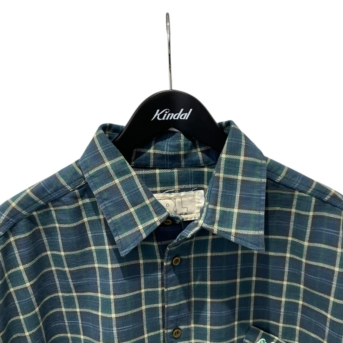 ERL UNISEX BLUE PLAID SHIRT WOVEN長袖シャツerl11b004-1 古着・中古-3枚目のアイテム画像