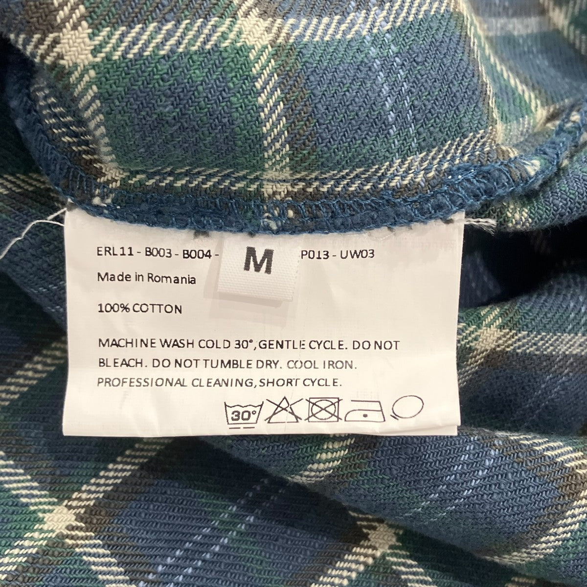 ERL UNISEX BLUE PLAID SHIRT WOVEN長袖シャツerl11b004-1 古着・中古-5枚目のアイテム画像