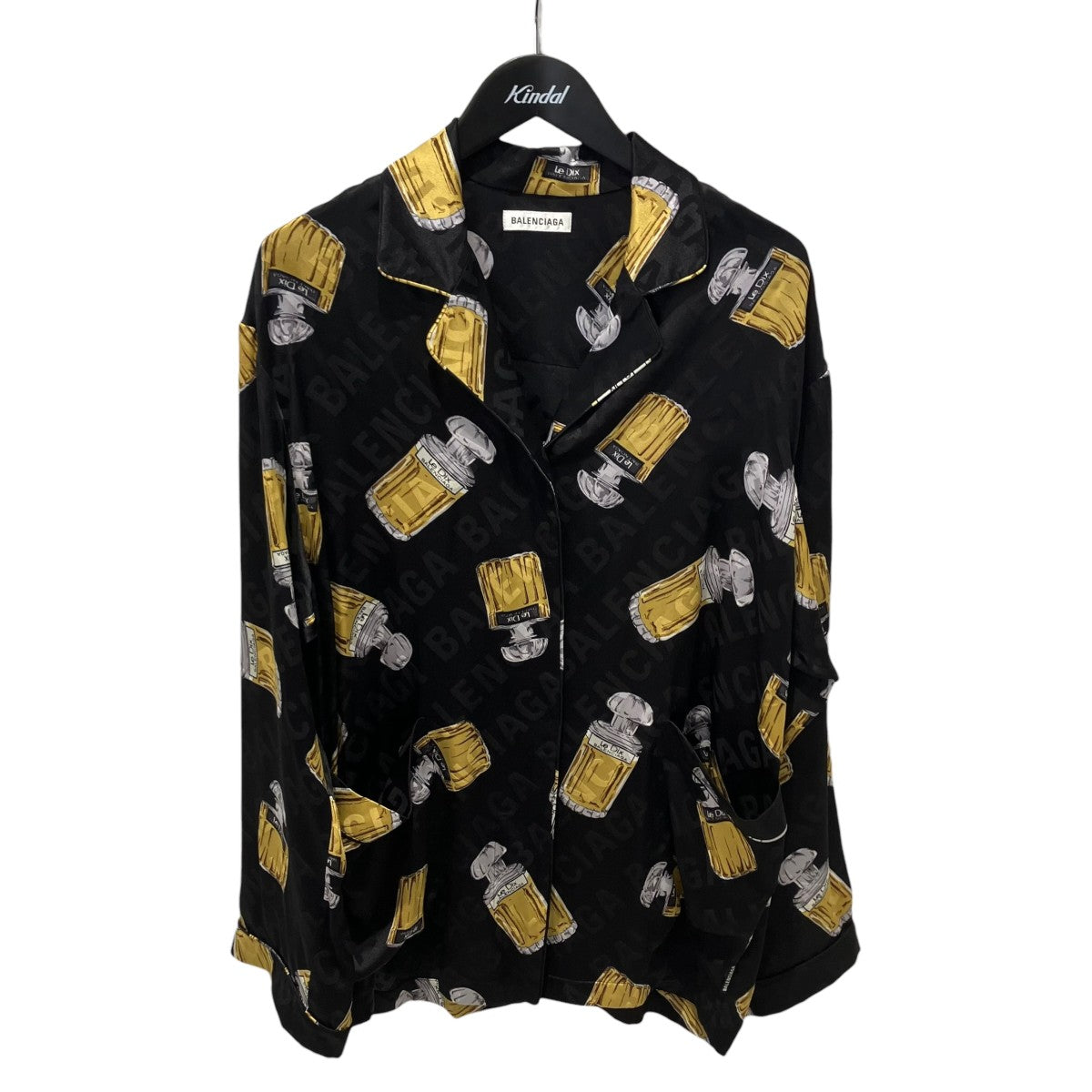 BALENCIAGA 香水柄 シルクパイピングシャツシャツ602450 古着・中古-1枚目のアイテム画像