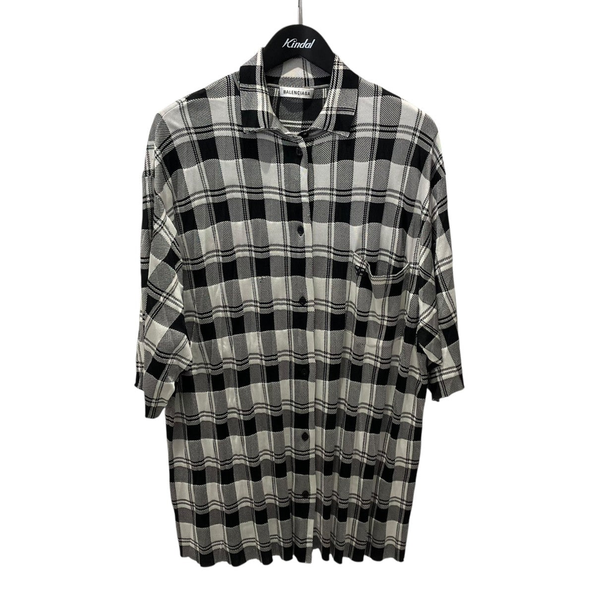 BALENCIAGA OVERSIZED PLAID BUTTON SHIRT半袖シャツ626192 古着・中古-1枚目のアイテム画像