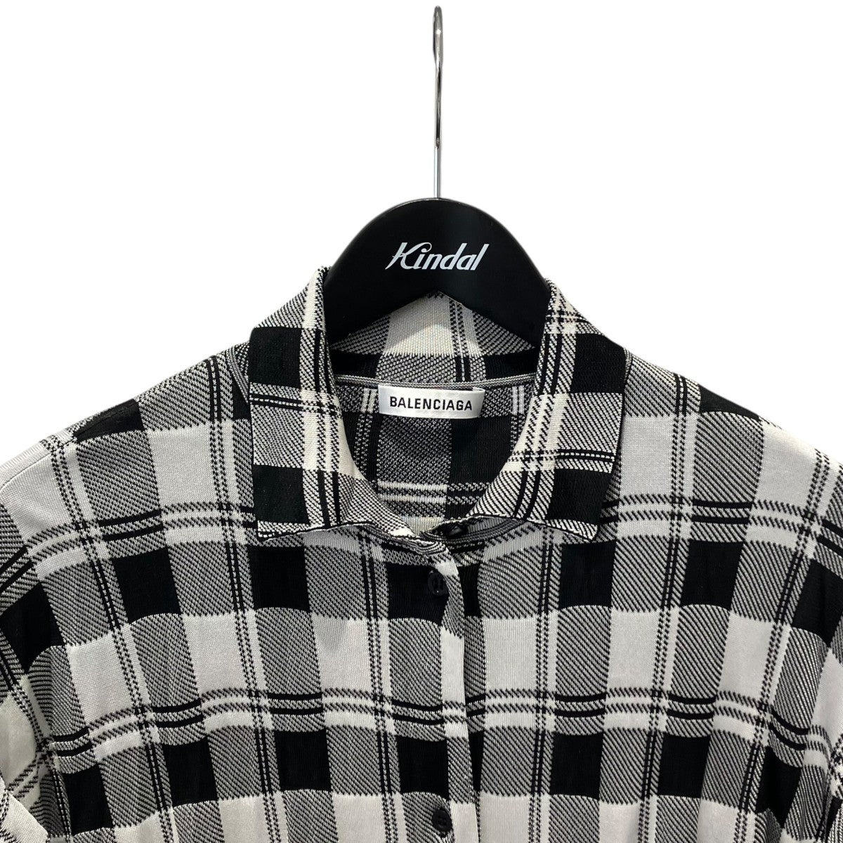 BALENCIAGA OVERSIZED PLAID BUTTON SHIRT半袖シャツ626192 古着・中古-3枚目のアイテム画像