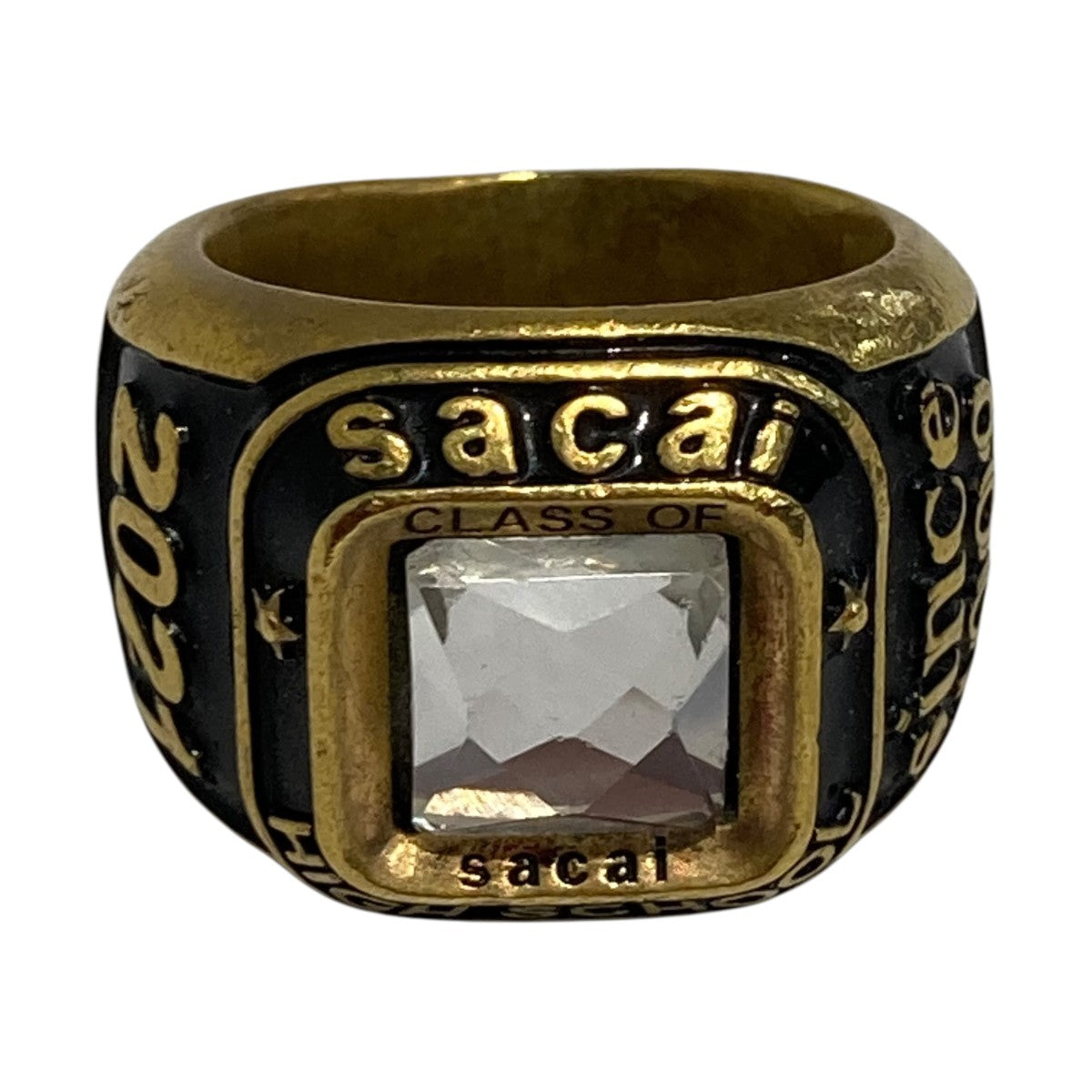sacai 21SSロゴ カレッジリング ジルコニア 古着・中古-1枚目のアイテム画像
