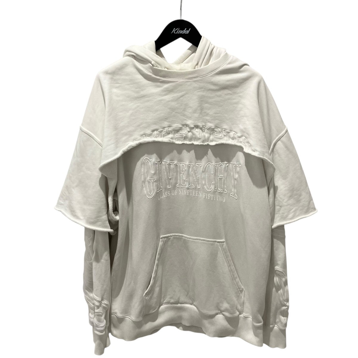 GIVENCHY ロゴワッペンレイヤードパーカーBMJ0KV3YEA 古着・中古-1枚目のアイテム画像