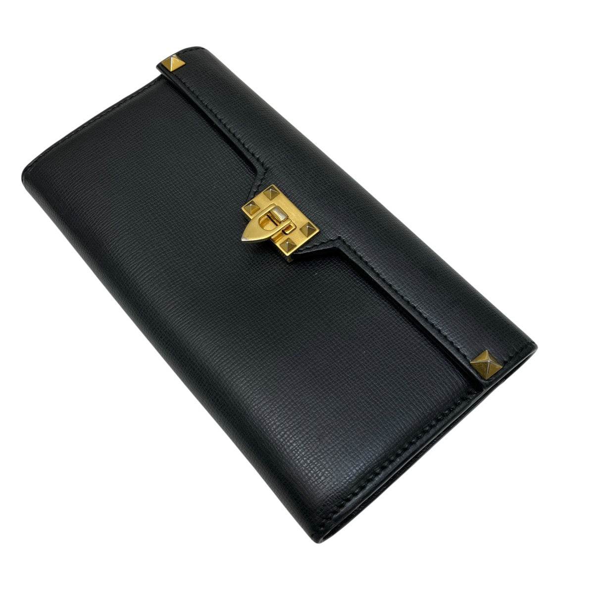VALENTINO(ヴァレンチノ) ロックスタッズ長財布 ブラック×レッド