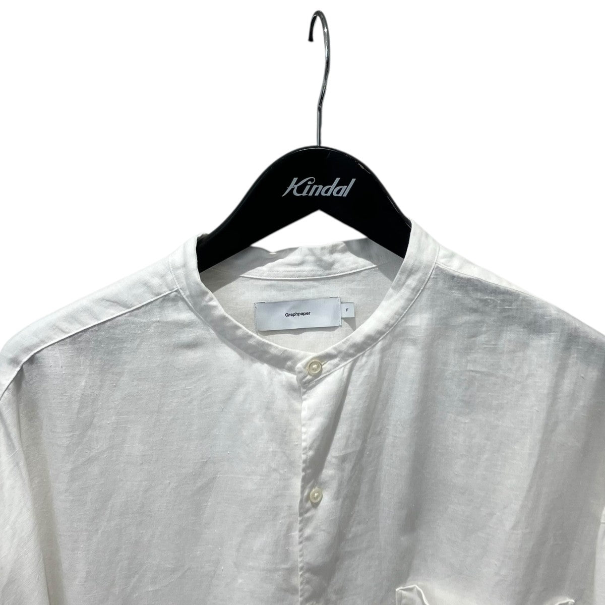 Graphpaper 長袖シャツGM222-50008 Linen L/S Oversized Band Collar Shirt 古着・中古-3枚目のアイテム画像