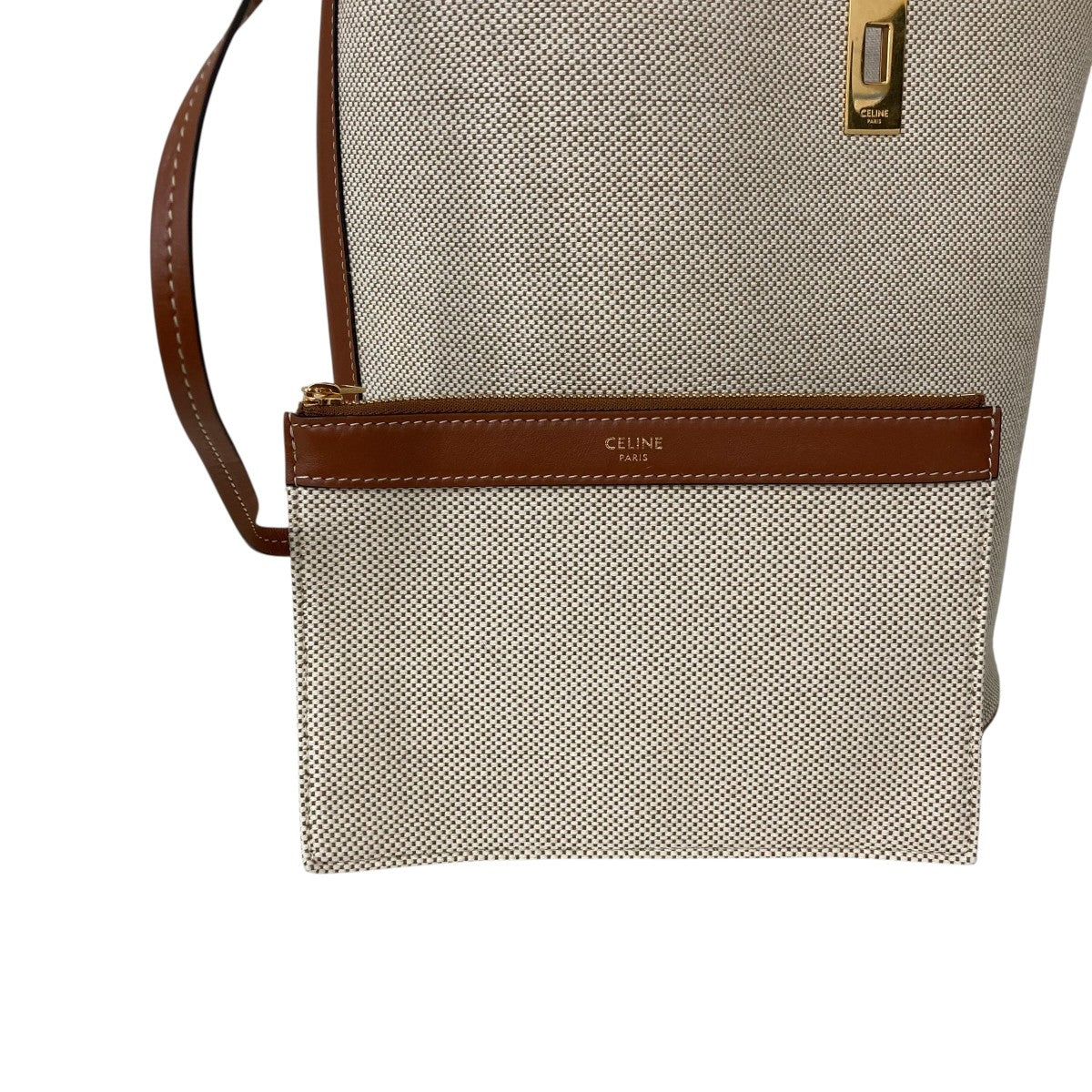 CELINE 16 バケットバッグ テキスタイル＆カーフスキンショルダーバッグ 古着・中古-6枚目のアイテム画像