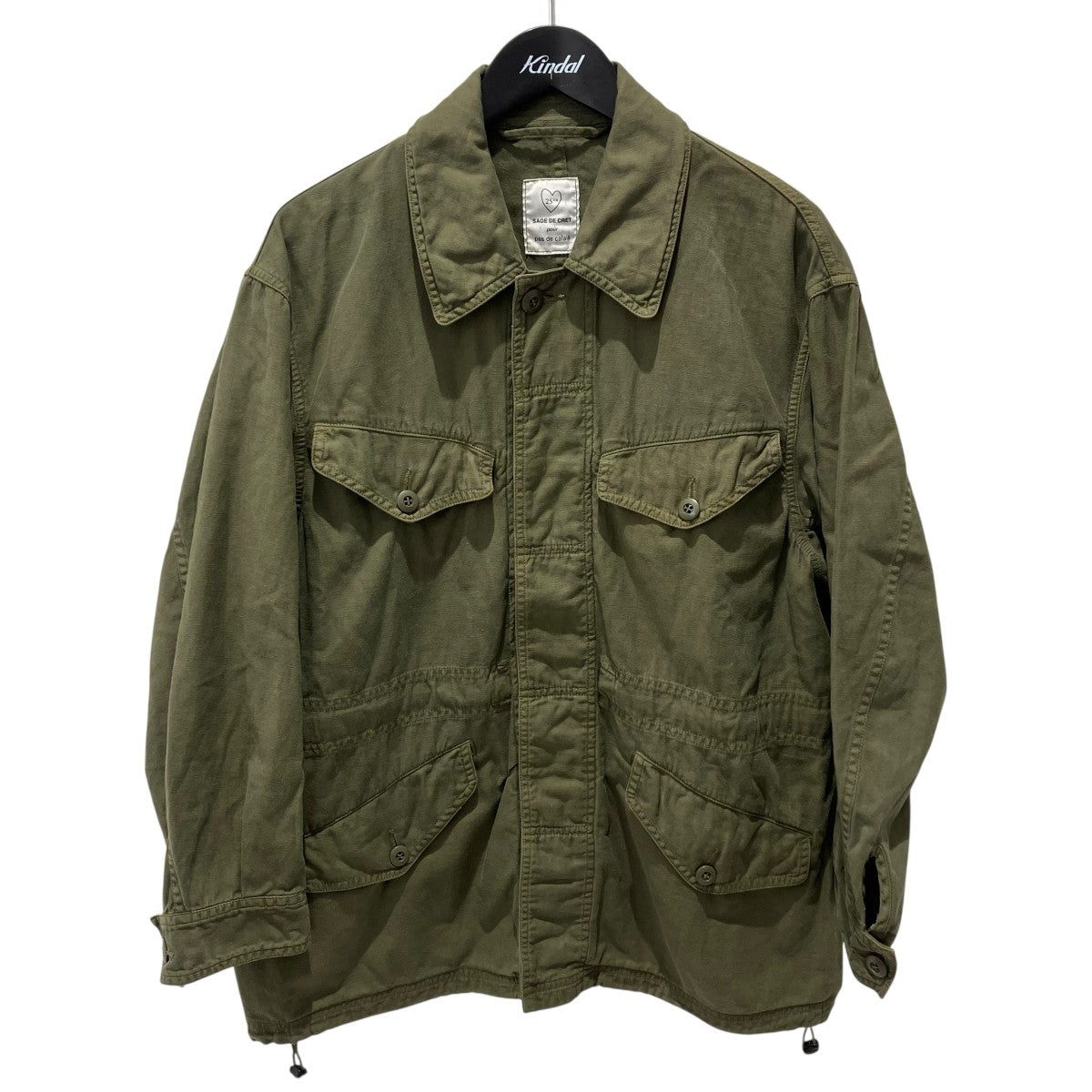 sage de cret×pas de calais 24SSコットンリネンバックサテンミリタリージャケットミリタリージャケット3236-460 古着・中古-1枚目のアイテム画像