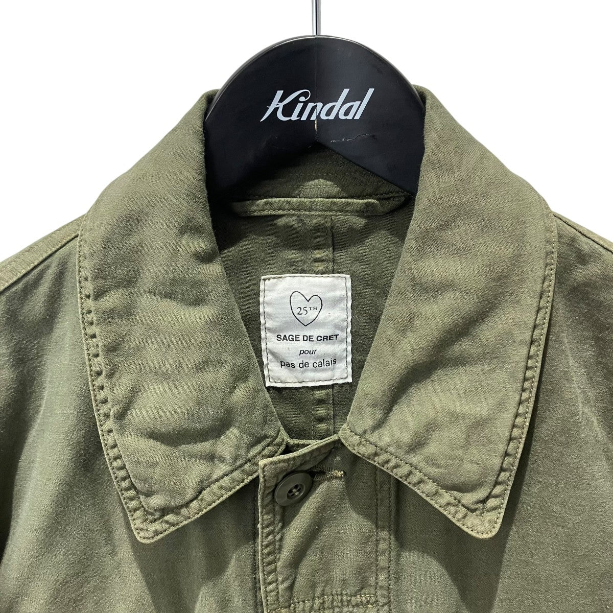 sage de cret×pas de calais 24SSコットンリネンバックサテンミリタリージャケットミリタリージャケット3236-460 古着・中古-3枚目のアイテム画像