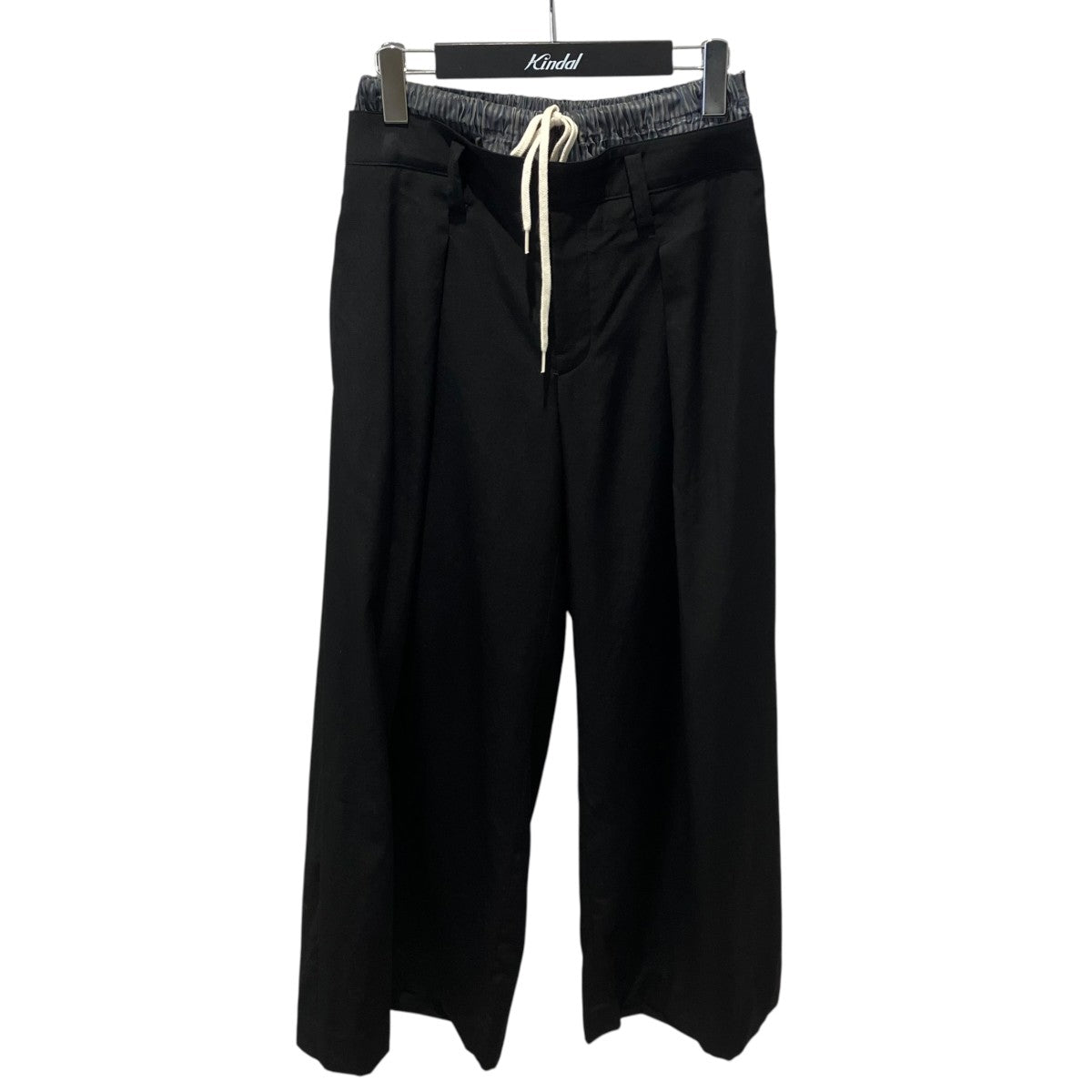REGULATION Yohji Yamamoto 26SSGABARDINE LAYERED-LIKE WIDE PANTSFM-P52-100 古着・中古-1枚目のアイテム画像