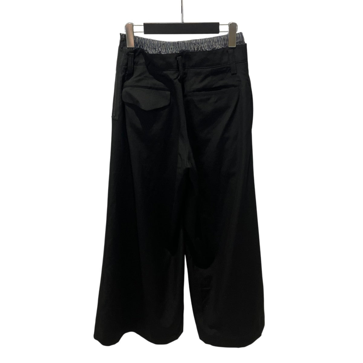 REGULATION Yohji Yamamoto 26SSGABARDINE LAYERED-LIKE WIDE PANTSFM-P52-100 古着・中古-2枚目のアイテム画像