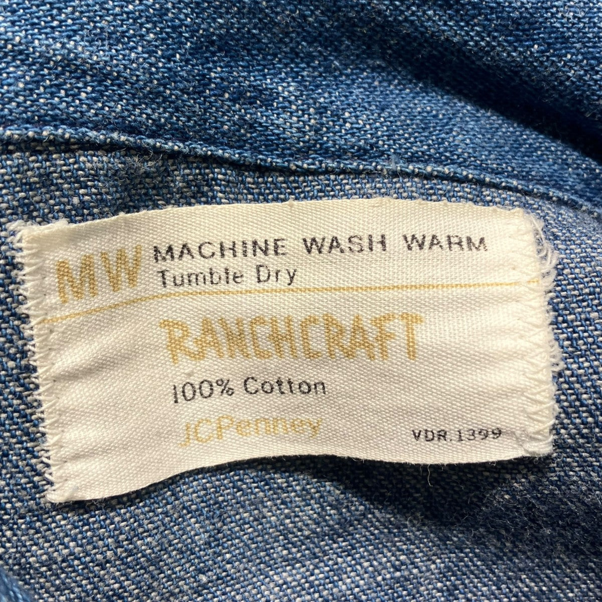 RANCHCRAFT 70svintage JCPenneyデニムシャツ 古着・中古-5枚目のアイテム画像