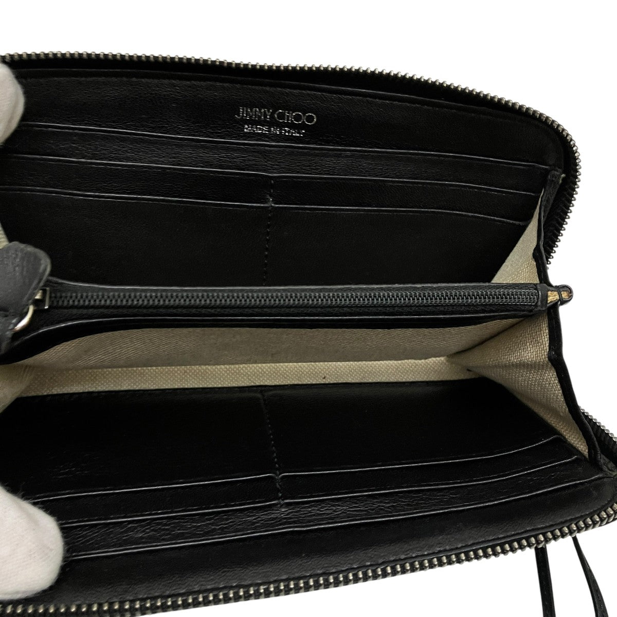 JIMMY CHOO(ジミーチュウ) フィリパ スタースタッズ長財布 ブラック