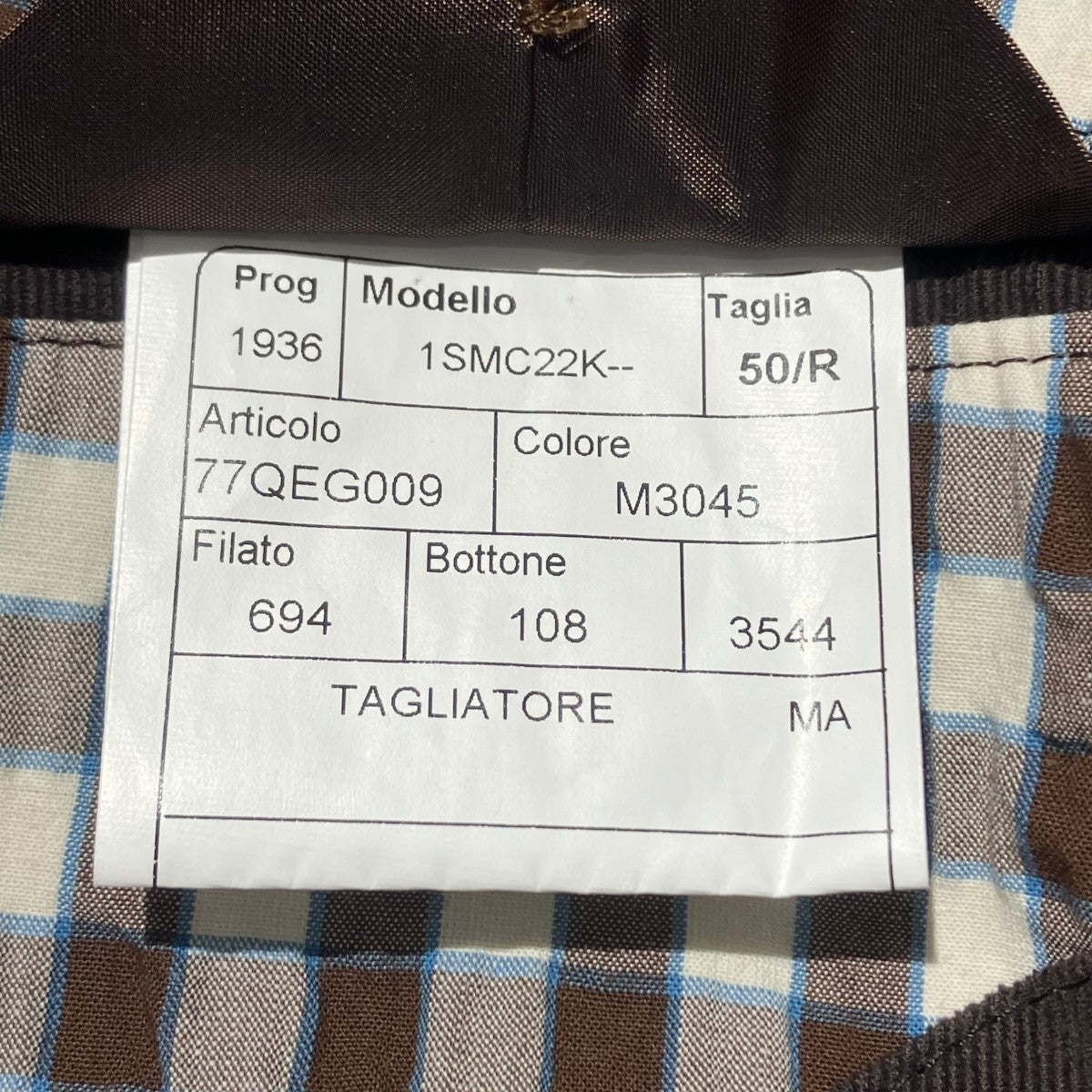 TAGLIATORE ギンガムチェックジャケット1SMC22K 古着・中古-6枚目のアイテム画像