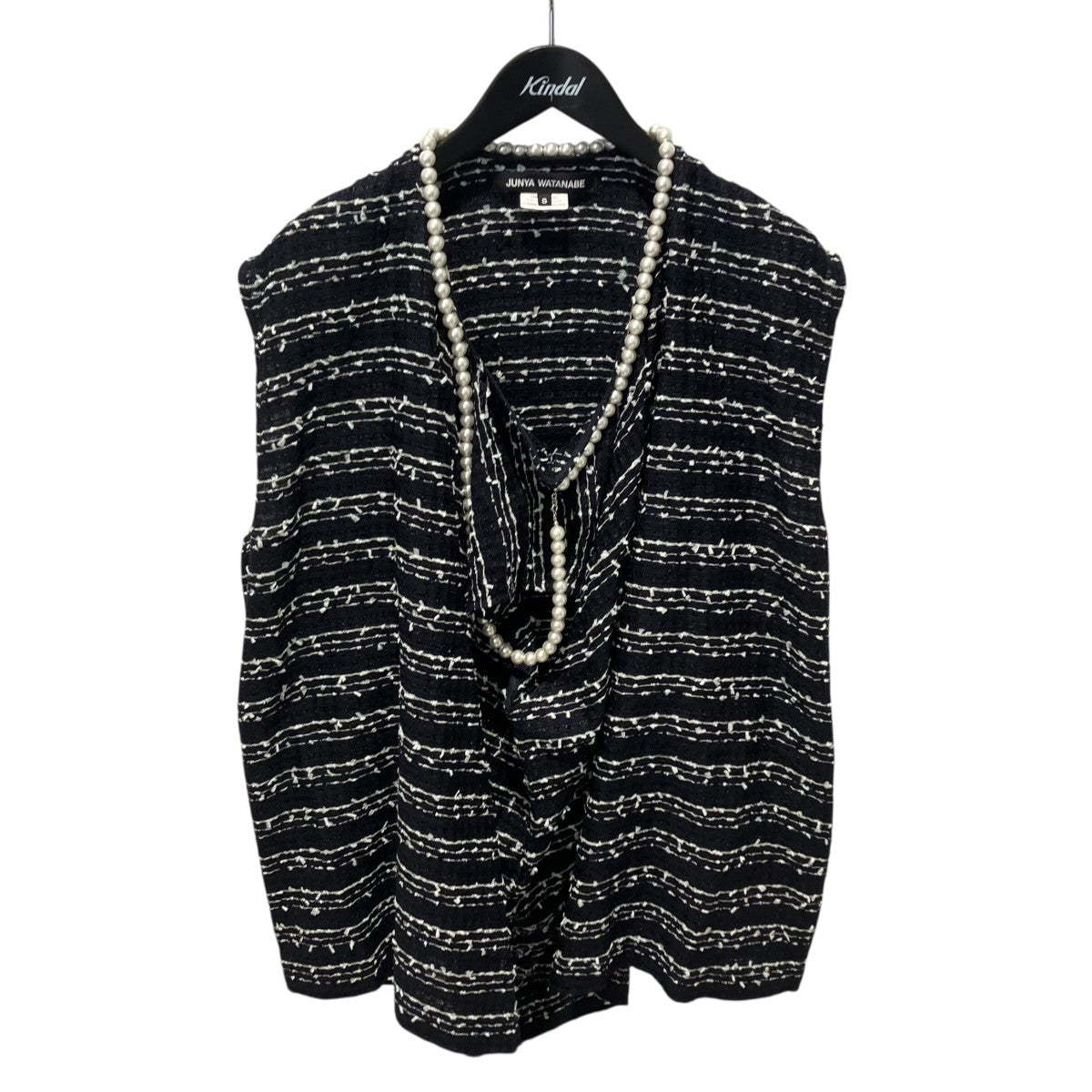 JUNYA WATANABE CDG 24SS変形パールネックレス付きプルオーバーノースリーブワンピースJM-B005 古着・中古-1枚目のアイテム画像