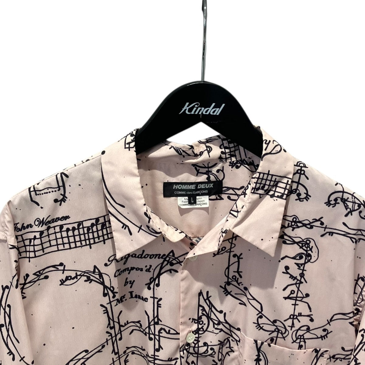 COMME des GARCONS HOMME DEUX 音符柄 総柄シャツ総柄シャツDE-B059 古着・中古-3枚目のアイテム画像