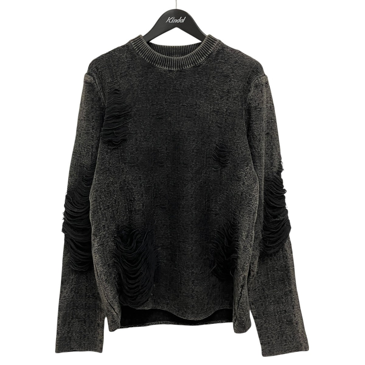 DIESEL K-FJORDI-ROUNDダメージ加工クルーネックニットA21876 古着・中古-1枚目のアイテム画像