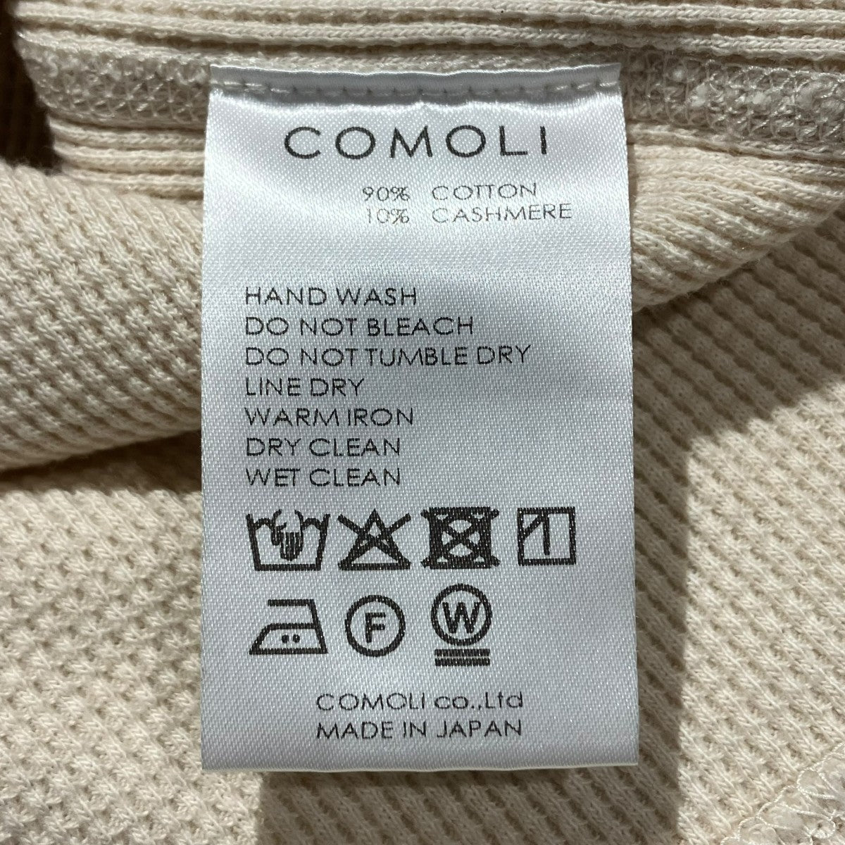 COMOLI コットンカシミヤ ワッフル長袖クルー長袖TシャツC03-05018 古着・中古-6枚目のアイテム画像