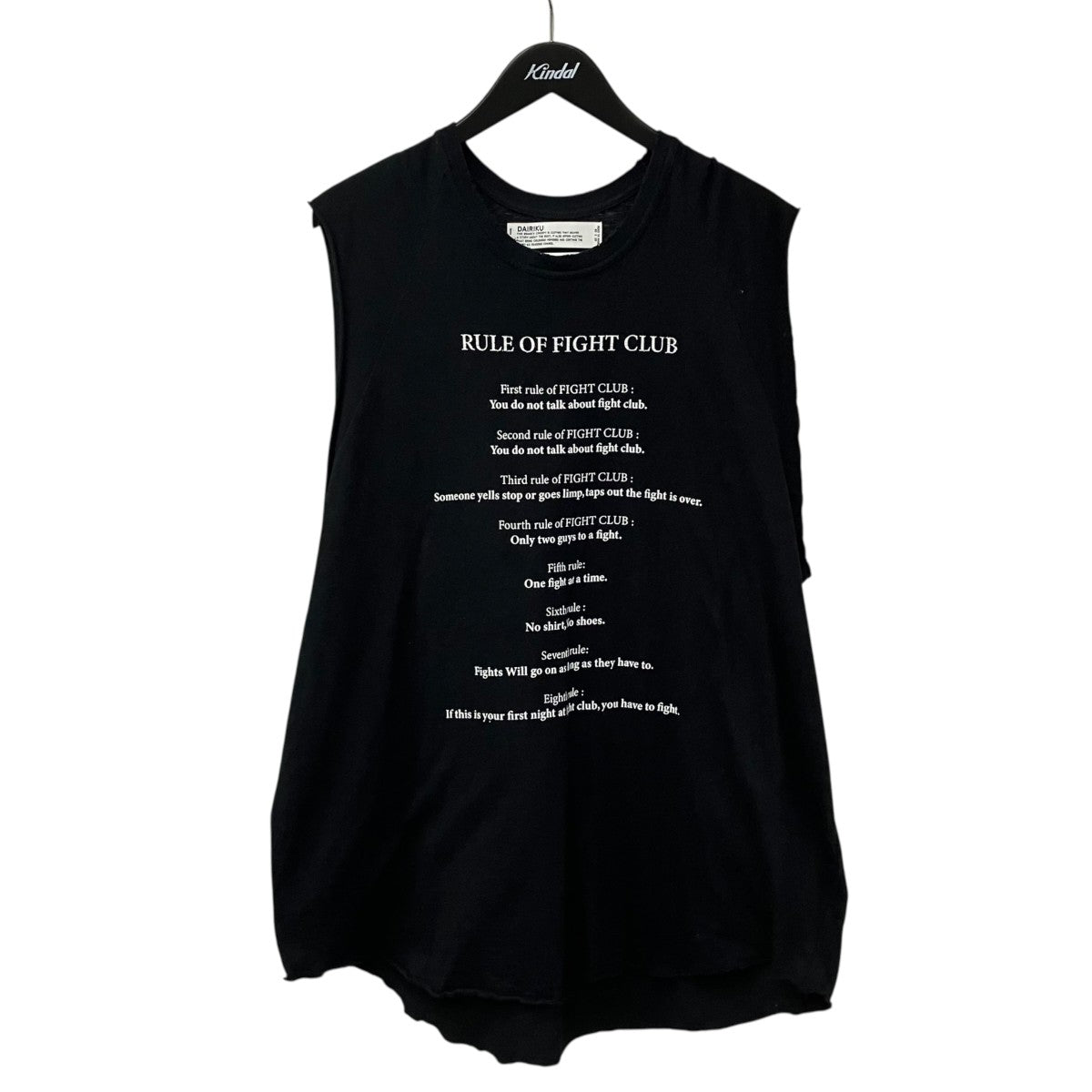 DAIRIKU 24AWノースリーブカットソーC-14 Rule No-Sleeve Tee 古着・中古-1枚目のアイテム画像