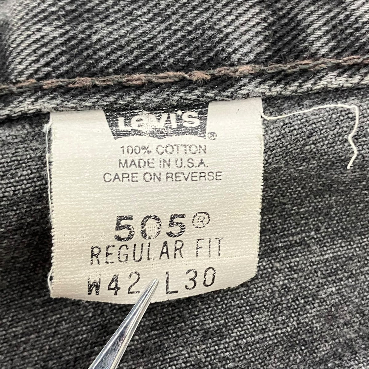 LEVI’S 505 USA製ブラックデニム00505-0260 古着・中古-6枚目のアイテム画像